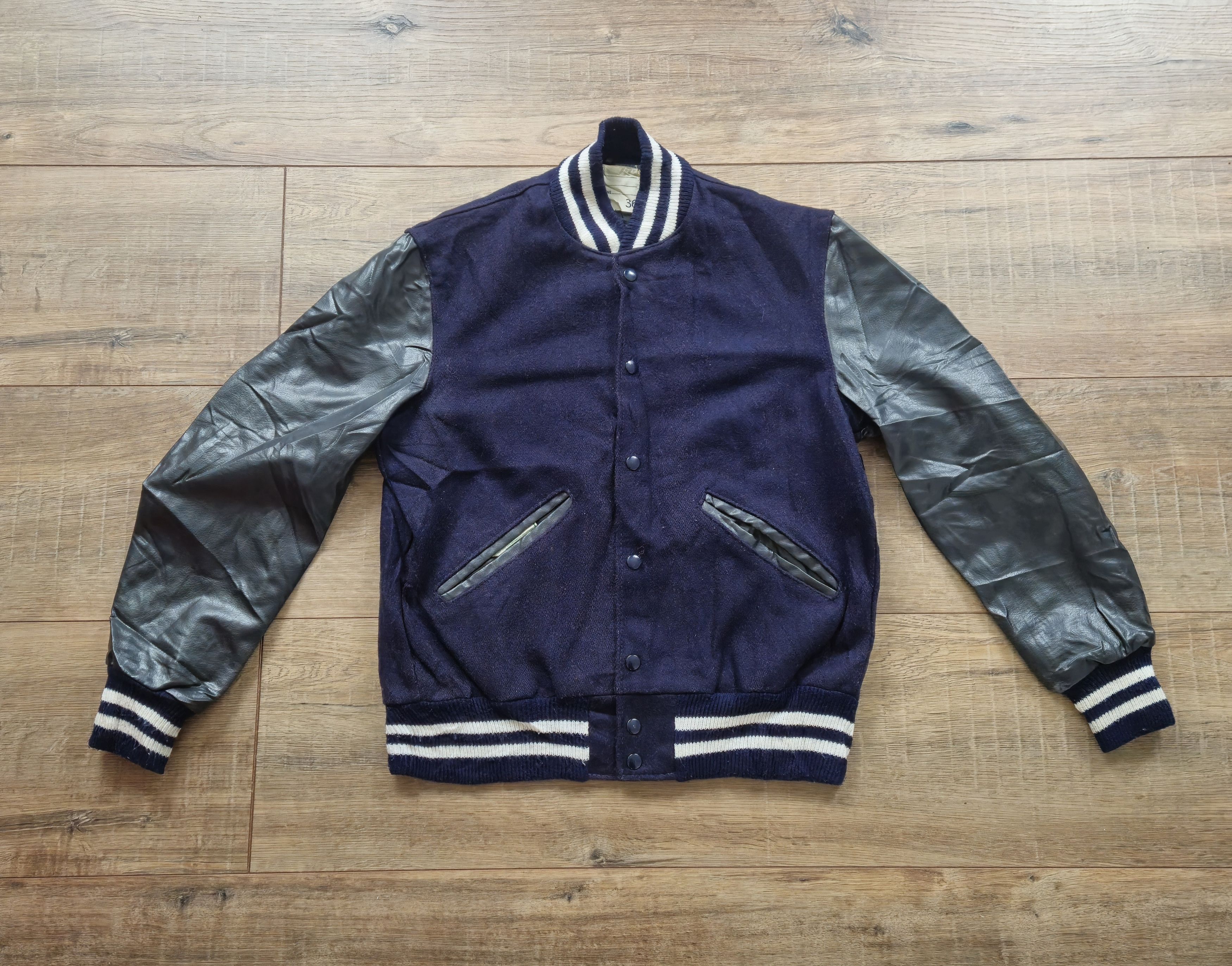 Stadium Goods 80/90' Naugalite wool leather jacket vintage jas Size S / US 4 / IT 40 - 2 Thumbnail