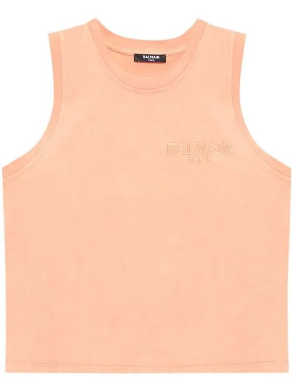 Balmain o1s1wg110725 Logo Embroidered Vest in Pink Size S / US 4 / IT 40 - 1 Thumbnail