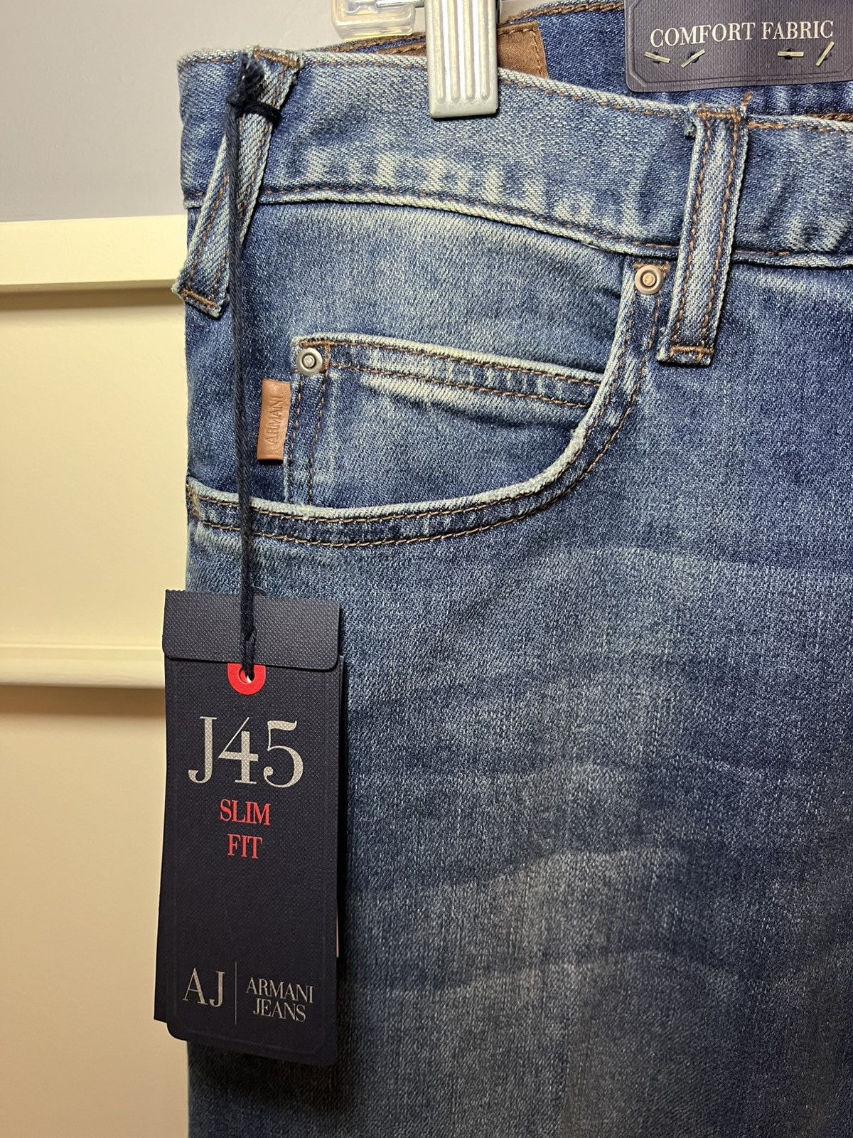 Armani Armani Jeans J45 slim fit faded blue jeans Size US 32 / EU 48 - 4 Thumbnail