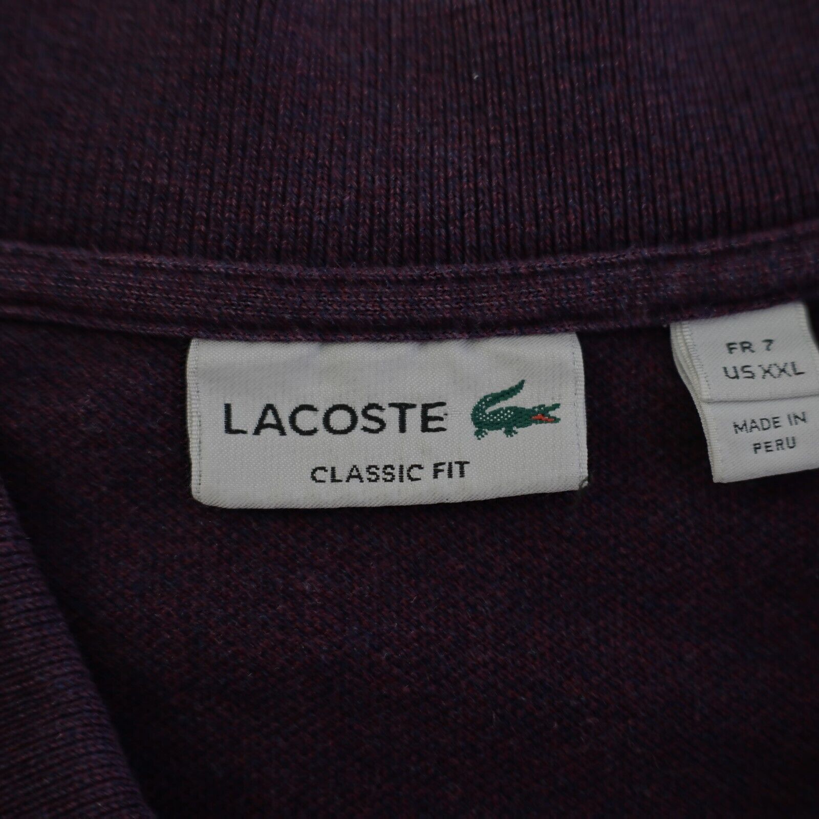 Lacoste Lacoste Purple W/ Blue Spec Size 7 Classic Fit Collared Polo Size US XL / EU 56 / 4 - 9 Thumbnail