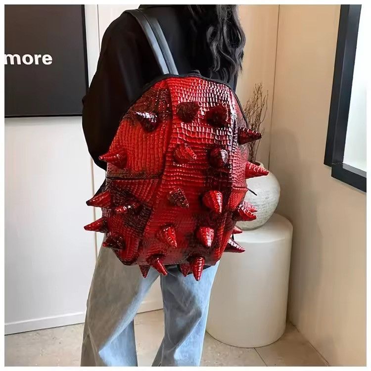 Japanese Brand Architectural Spiked Shell Backpack - PU Leather Size ONE SIZE - 4 Thumbnail