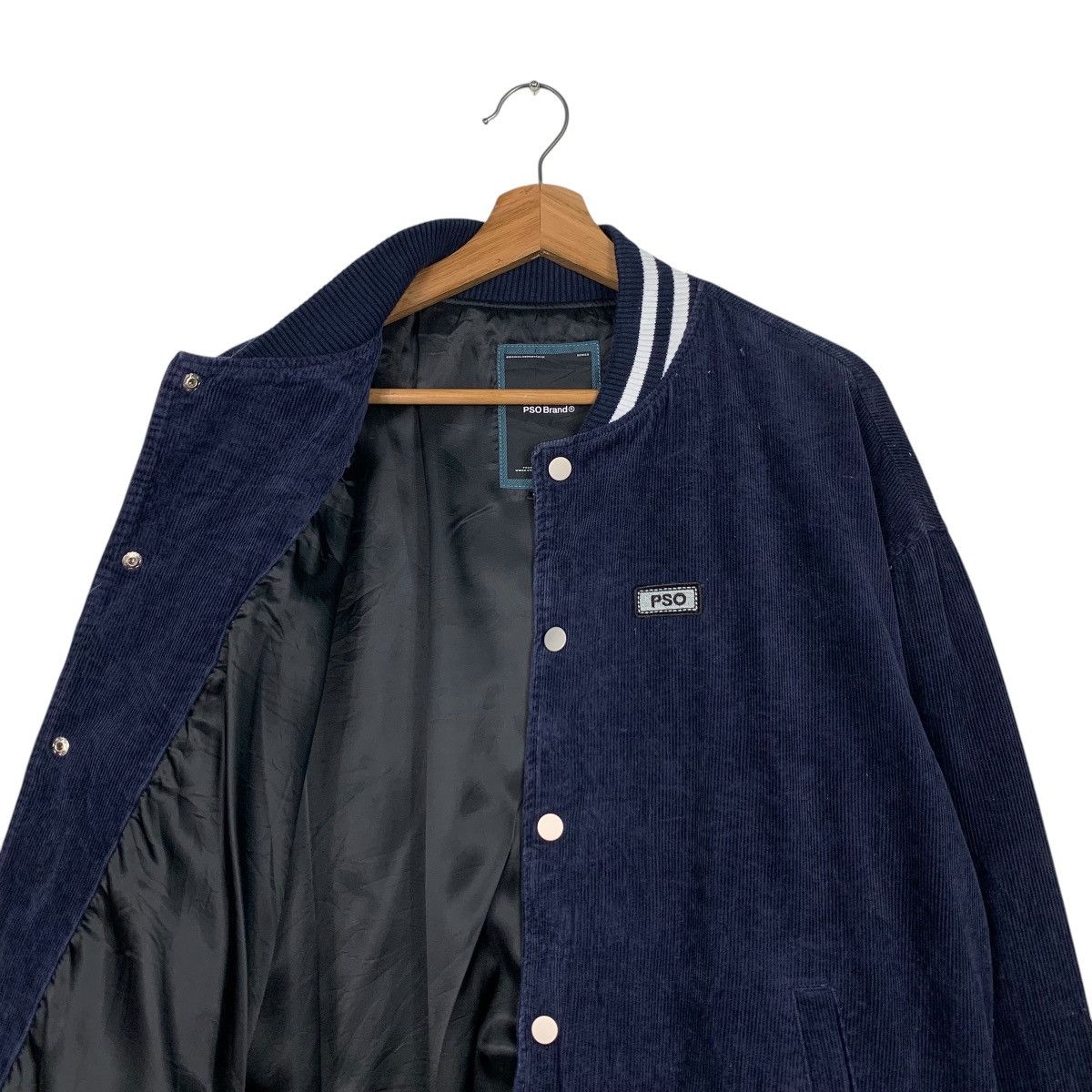 Japanese Brand PSO Brand Blue Black Corduroy Varsity Jacket #1846-C80 Size US M / EU 48-50 / 2 - 10 Thumbnail
