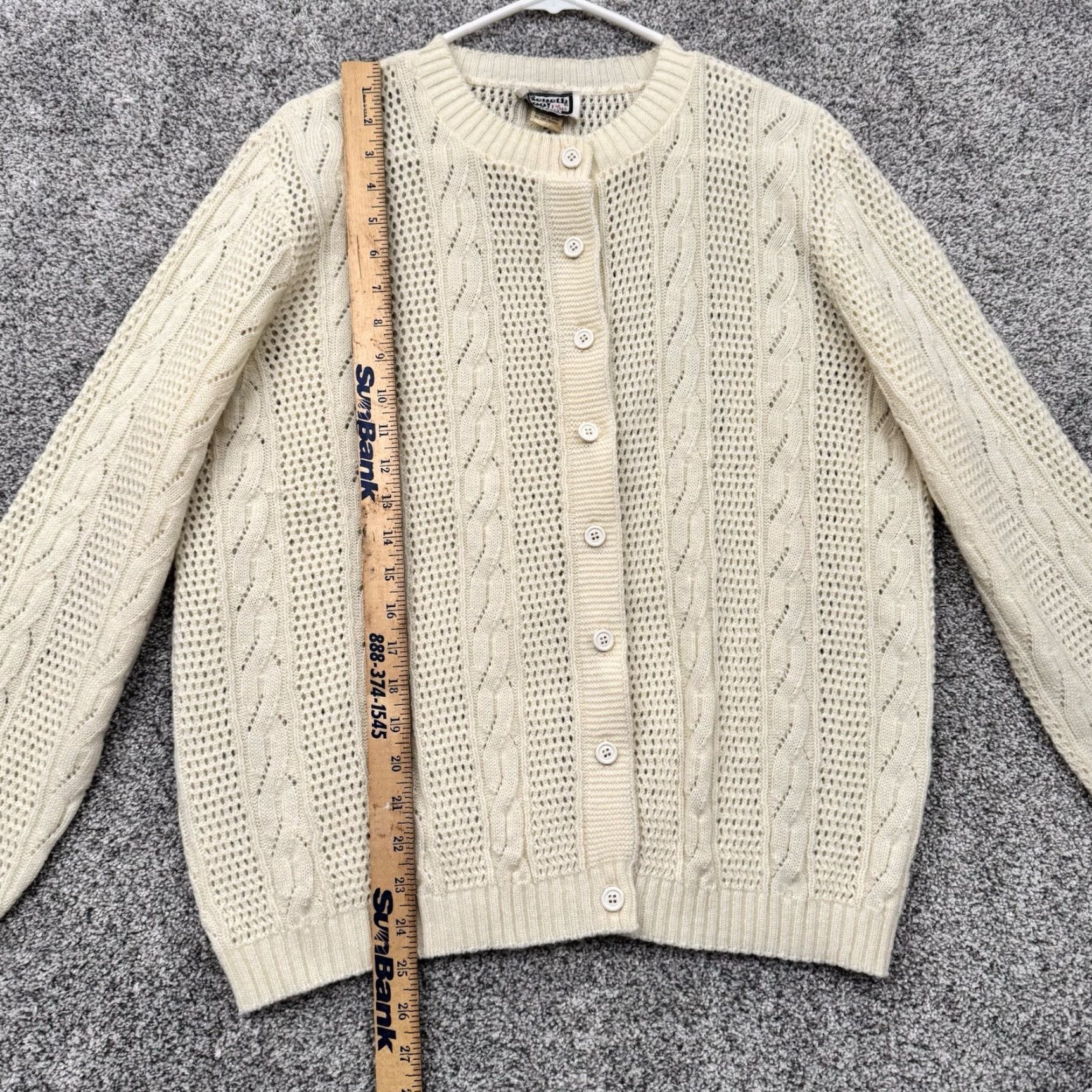 Vintage VINTAGE Keneth Too Plus Cardigan Sweater Plus 1X Ivory 80s Grandmacore Fisherman Women Size XL / US 12-14 / IT 48-50 - 2 Thumbnail
