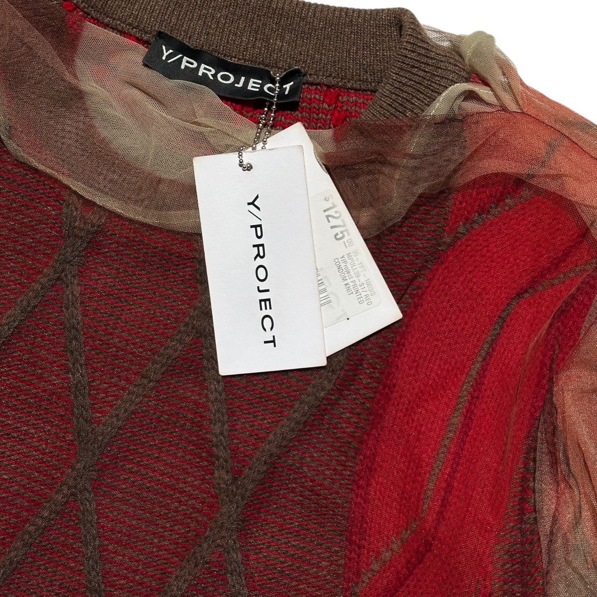 Y/Project $1,275 Layered mesh knit argyle sweater Size US S / EU 44-46 / 1 - 2 Thumbnail