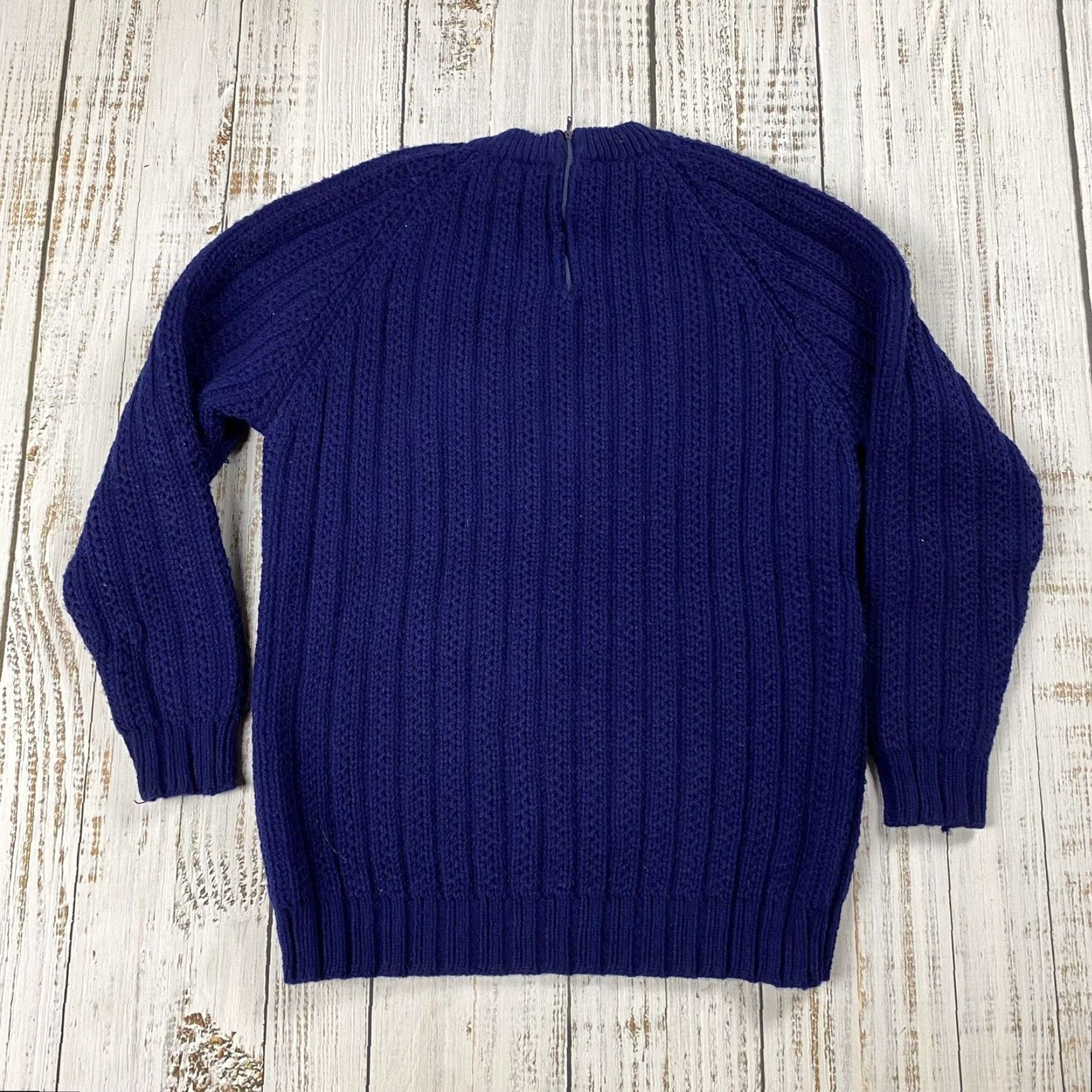 Vintage VINTAGE 1960s Full Fashioned Import Acrylic Sweater Made in Japan Zip Navy Blue Women's M/L Classic Everyday Size M / US 6-8 / IT 42-44 - 5 Thumbnail