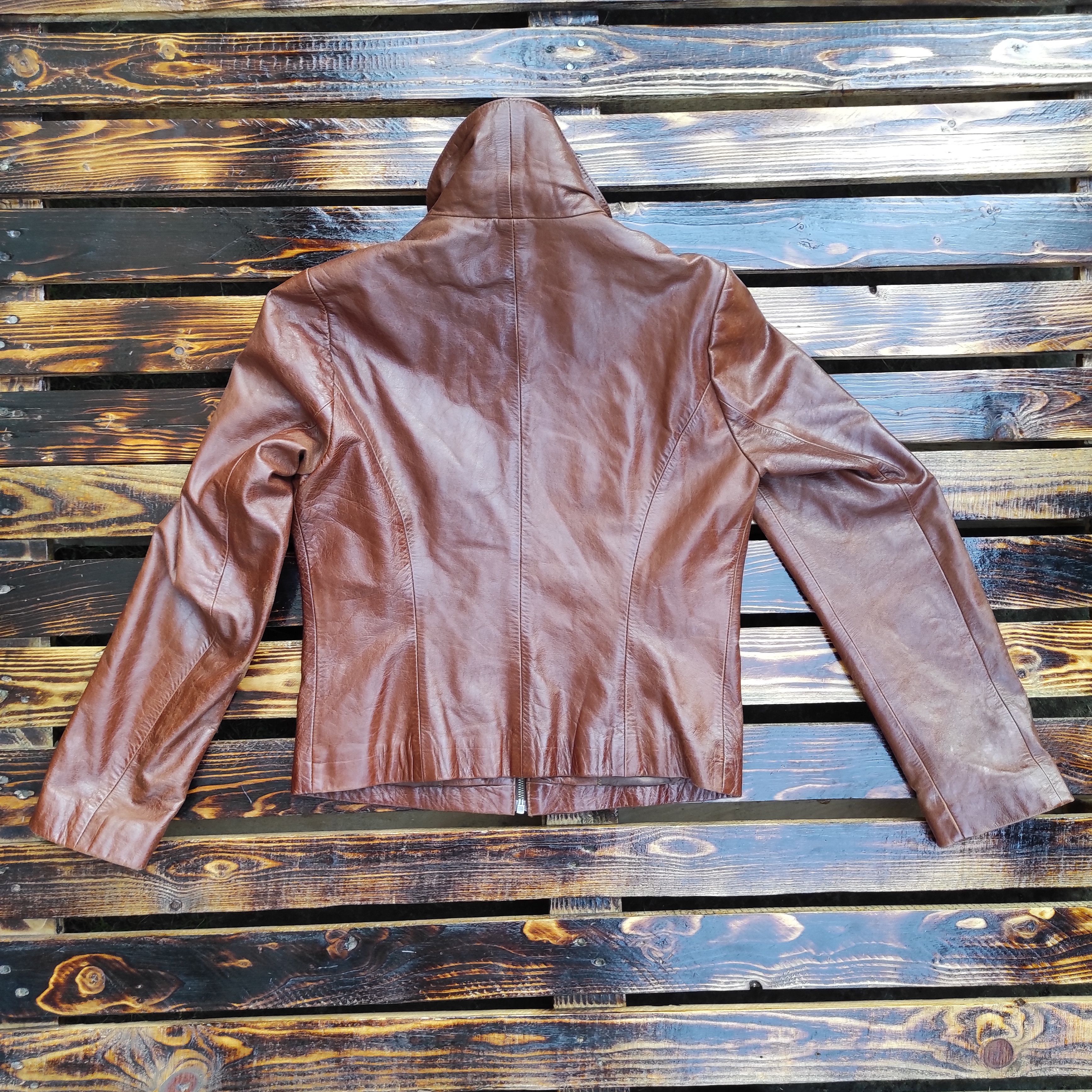 Genuine Leather × Leather Brown Bomber Men's Jacket - Genuine Lamb Leather - Size S Size US S / EU 44-46 / 1 - 6 Thumbnail