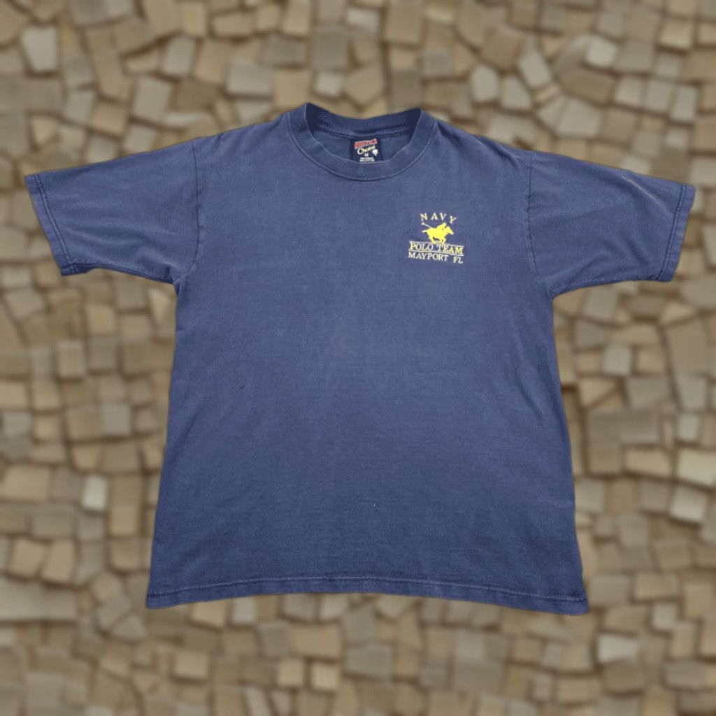 Soffe VINTAGE Soffe Navy Polo Team Shirt Adult MEDIUM Blue 90s Navy POLO TEAM Mayport Florida Mens Shirt Size US M / EU 48-50 / 2 - 1 Thumbnail