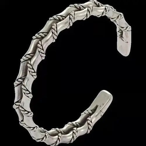 Jewelry × Sterling Silver Double Layer Bamboo Bracelet Size ONE SIZE - 2 Thumbnail
