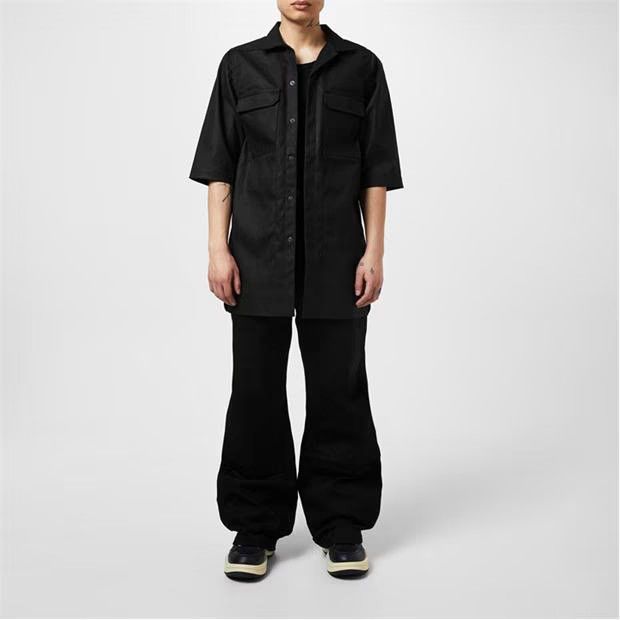 Rick Owens o1g2r1mq0624 Magnum Shirts in Black Size US XL / EU 56 / 4 - 6 Thumbnail