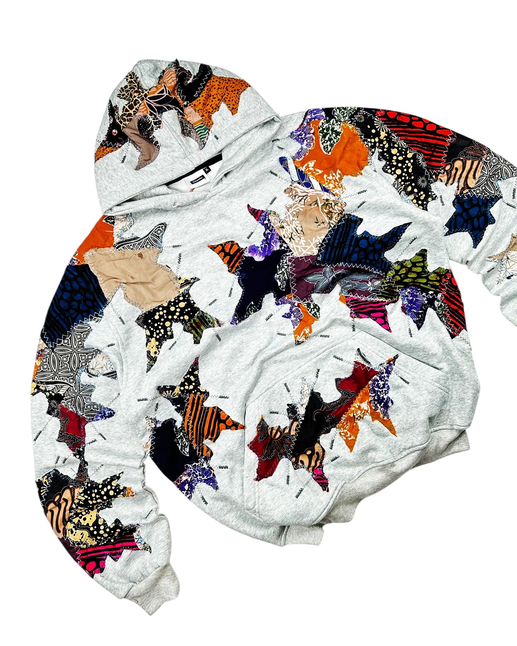 Japanese Brand Re-worked 1 of 1 Batik Starburst Patch Riot Hoodie Size L Size US L / EU 52-54 / 3 - 8 Thumbnail