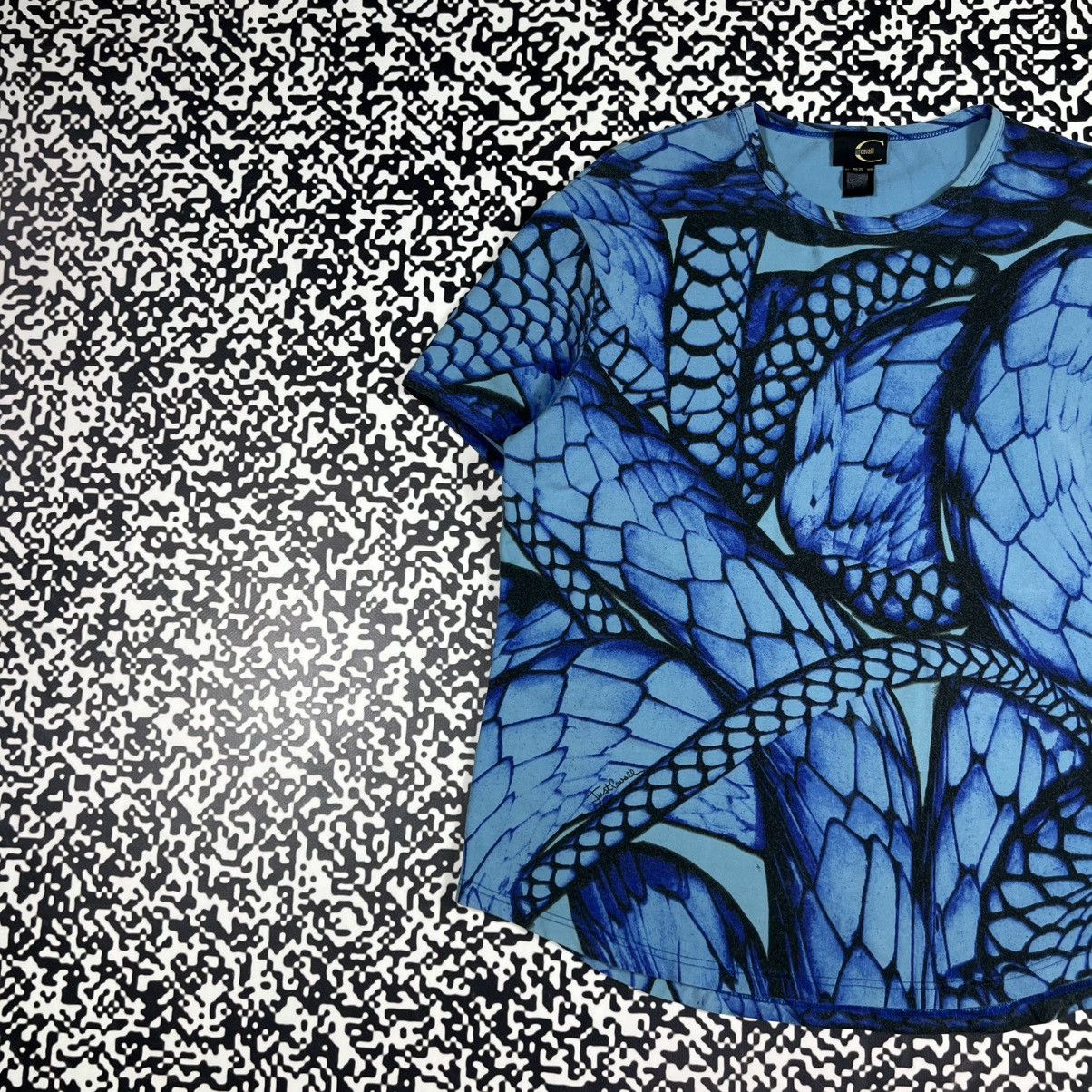 Just Cavalli Vintage Y2K Just Cavalli Abstract Floral Print Luxury Tshirt Size L / US 10 / IT 46 - 3 Thumbnail
