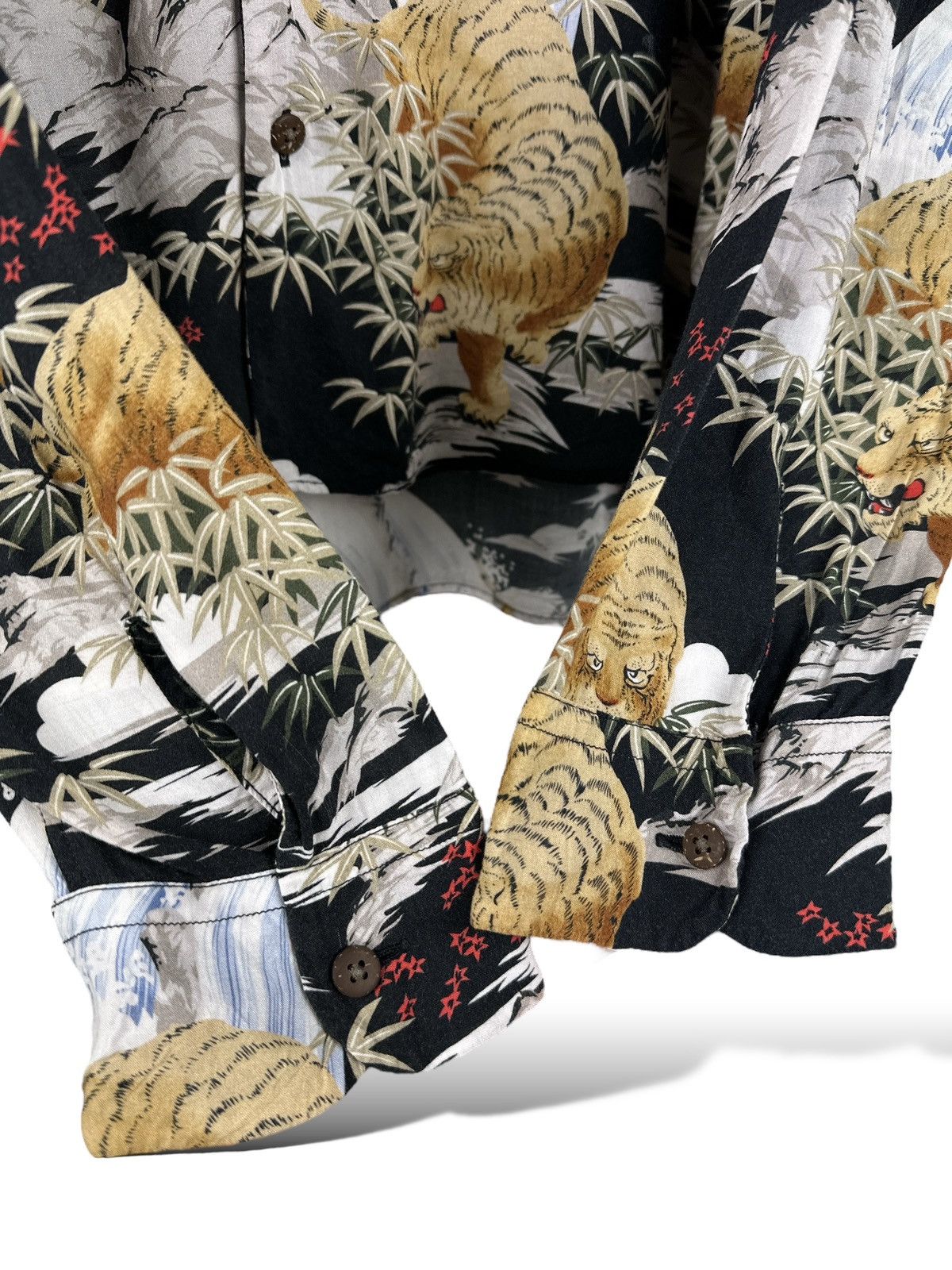 Allsaints Allsaints Sumatra Long Sleeve Shirt Tiger Print Hawaiian Size US S / EU 44-46 / 1 - 7 Thumbnail