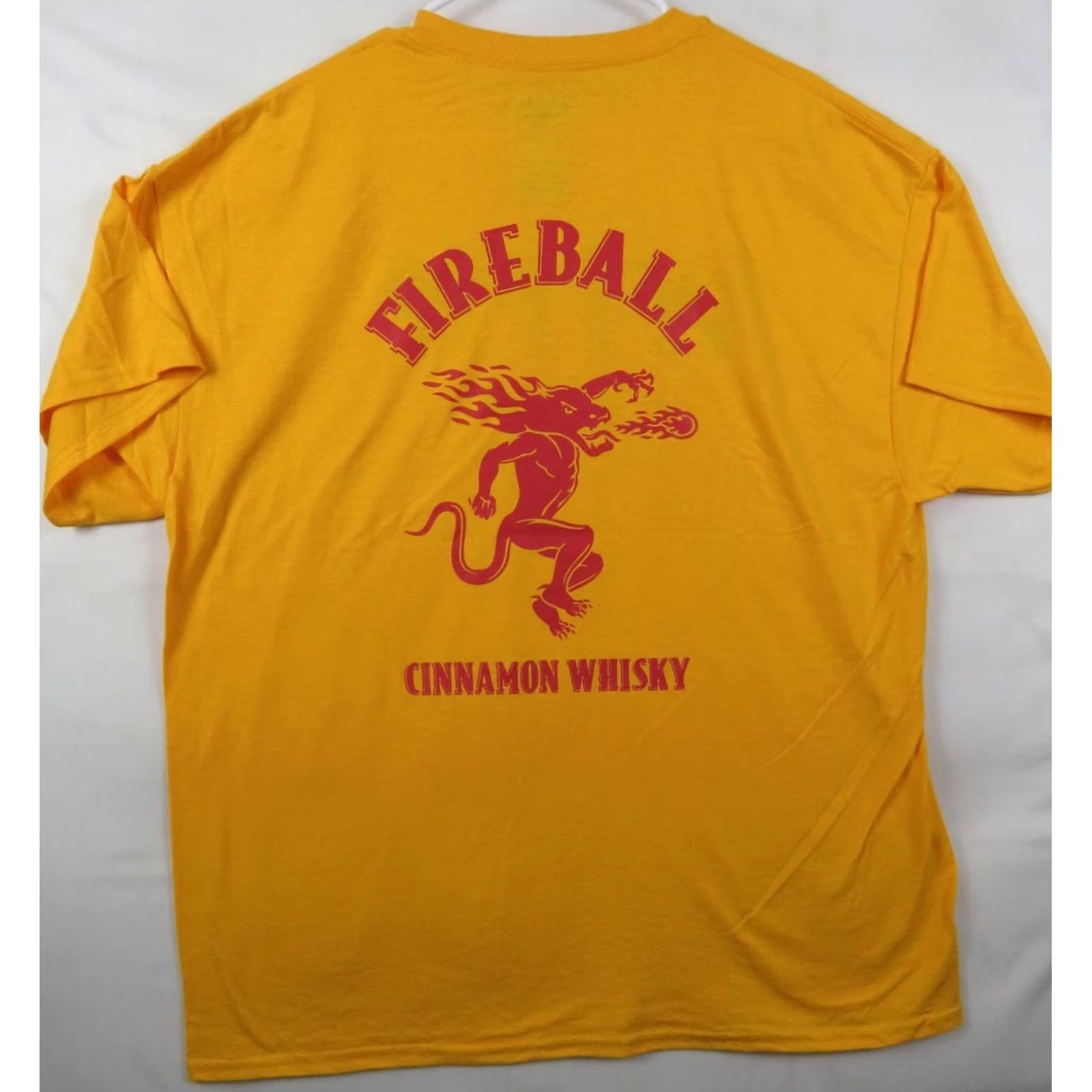 Vintage Fireball WTF Cinnamon Whiskey Graphic T-Shirt Men XL Red Hot Yellow SS Size US XL / EU 56 / 4 - 4 Thumbnail