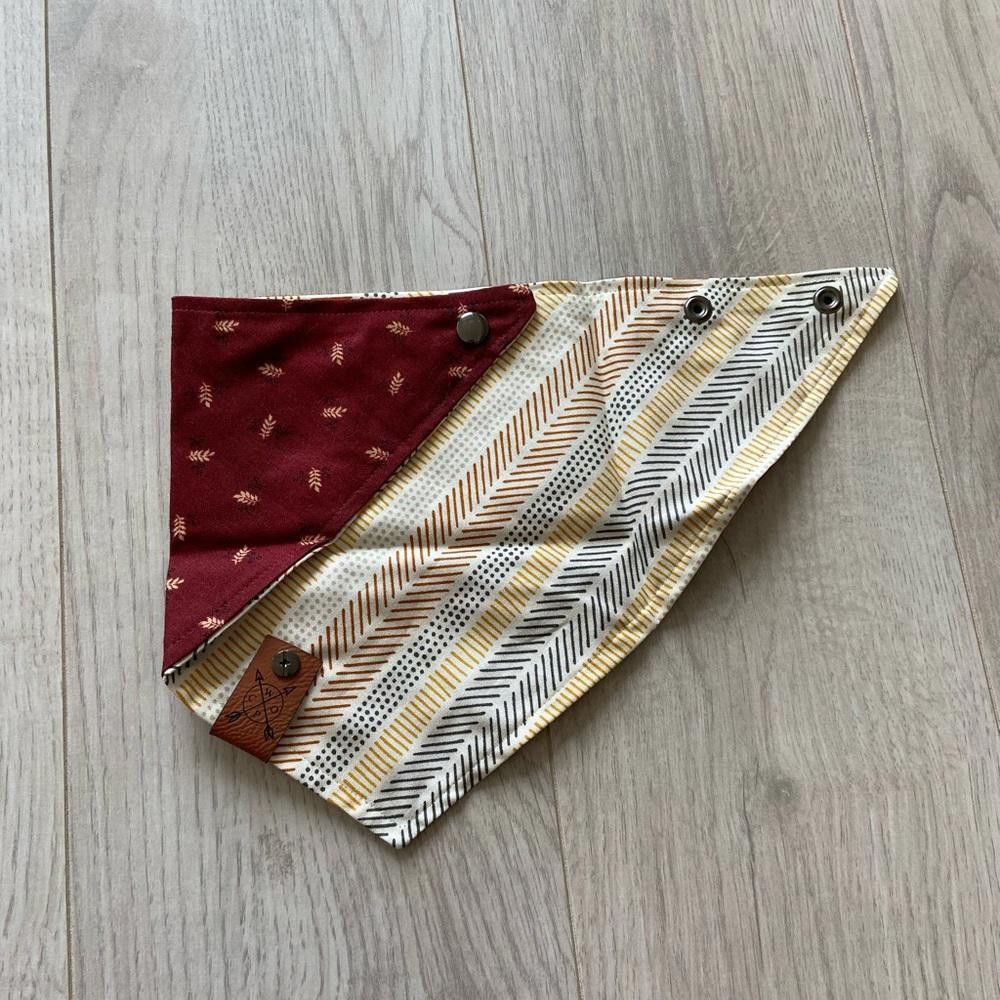 Designer WOPC Red Floral Dog Bandana Size ONE SIZE - 1 Thumbnail