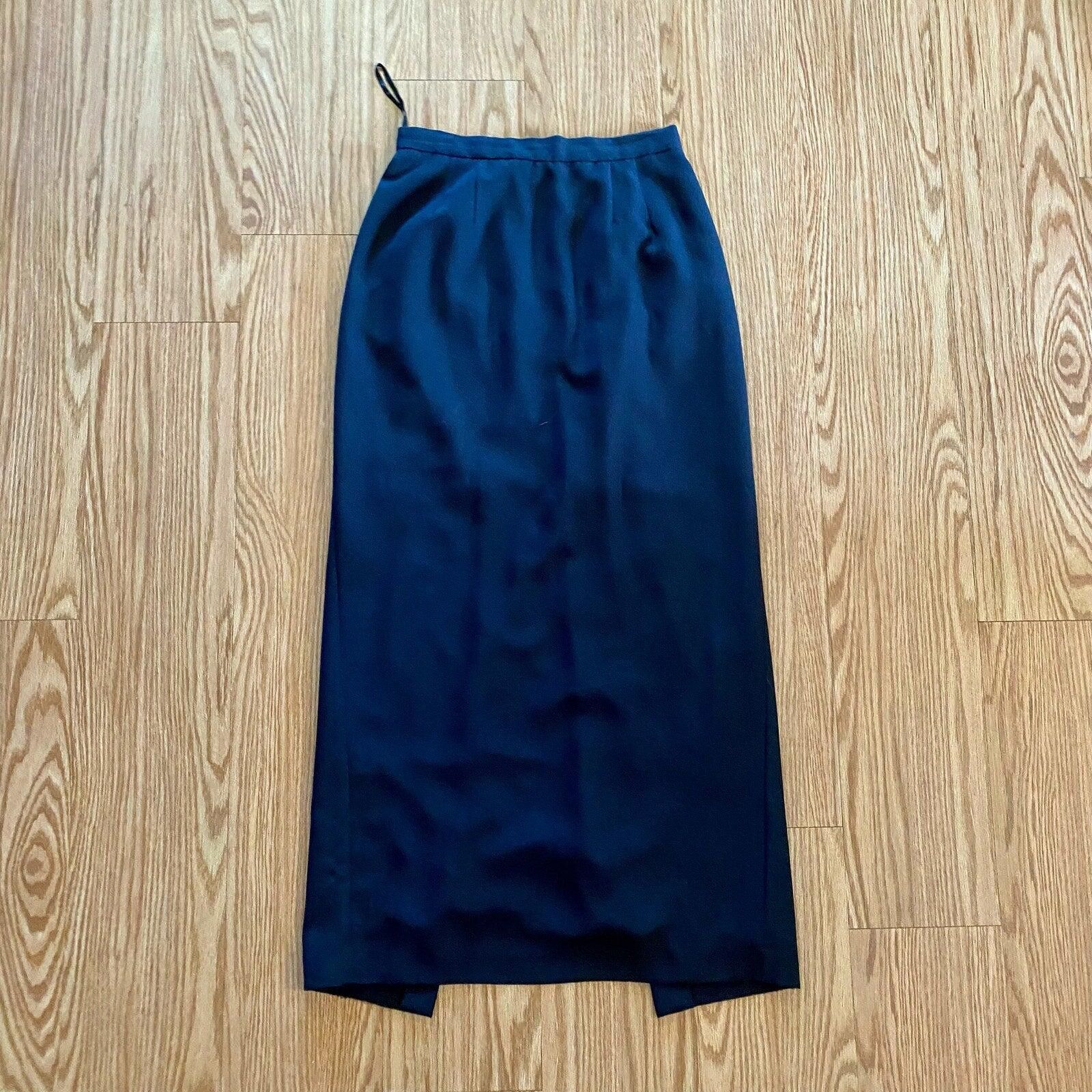 Other Alex Evenings Vintage Black Minimalist Maxi Skirt Womens M Size 32" / US 10 / IT 46 - 11 Thumbnail