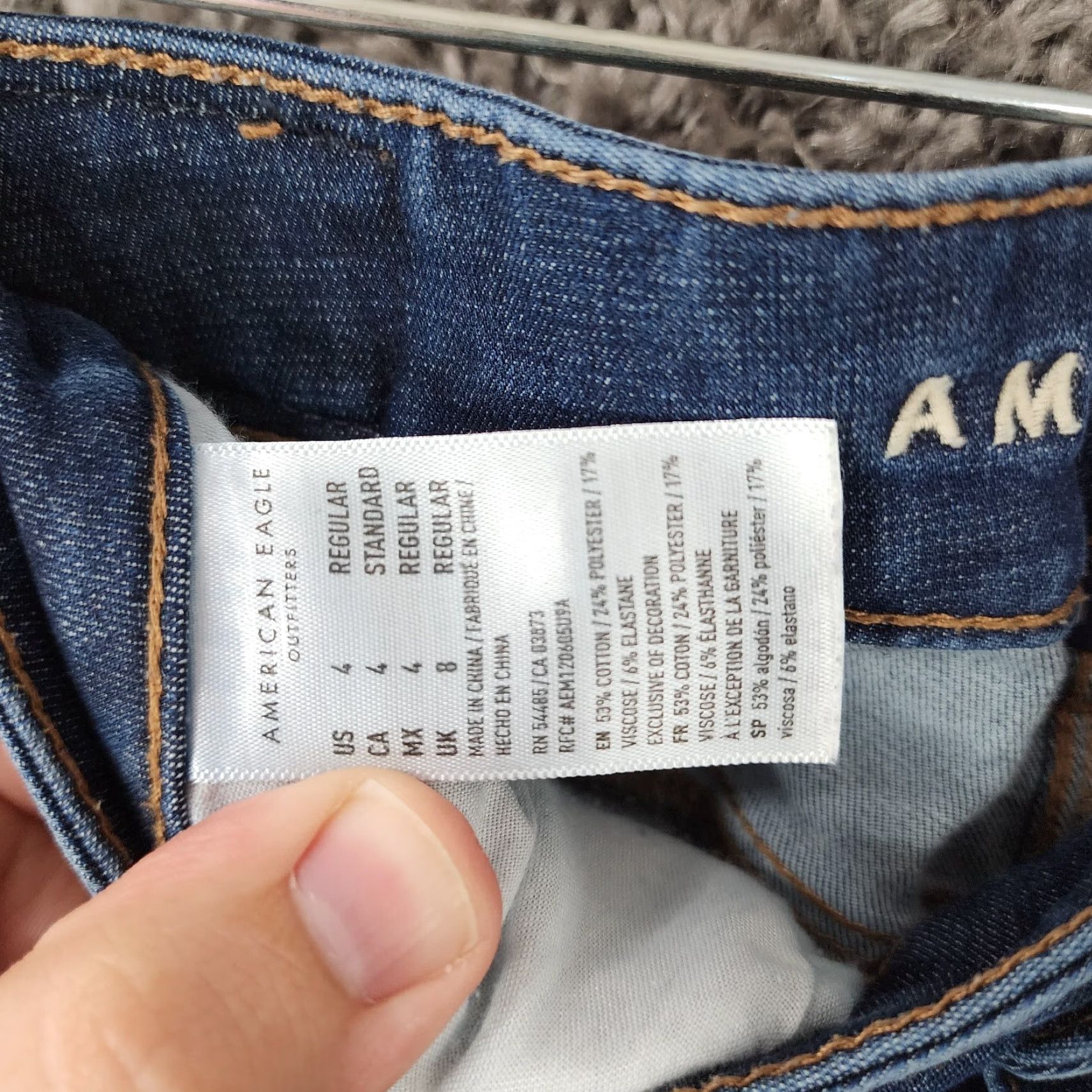 American Eagle Outfitters American Eagle Jeggings Womens Distressed High Rise Blue Size 4 Jeans Women Size 27" / US 4 / IT 40 - 4 Thumbnail