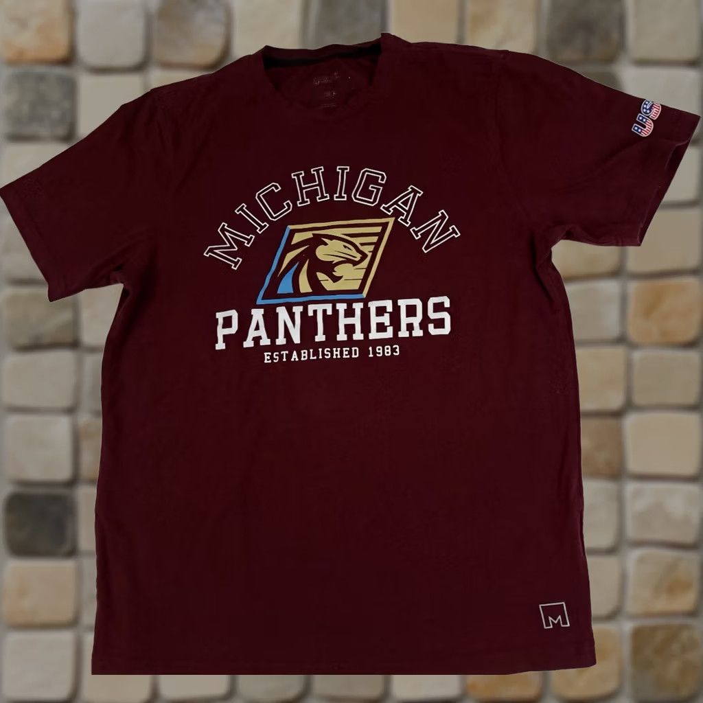 Vintage VINTAGE USFL Michigan Panthers T-Shirt Medium 80s Football Printed Size US M / EU 48-50 / 2 - 1 Thumbnail