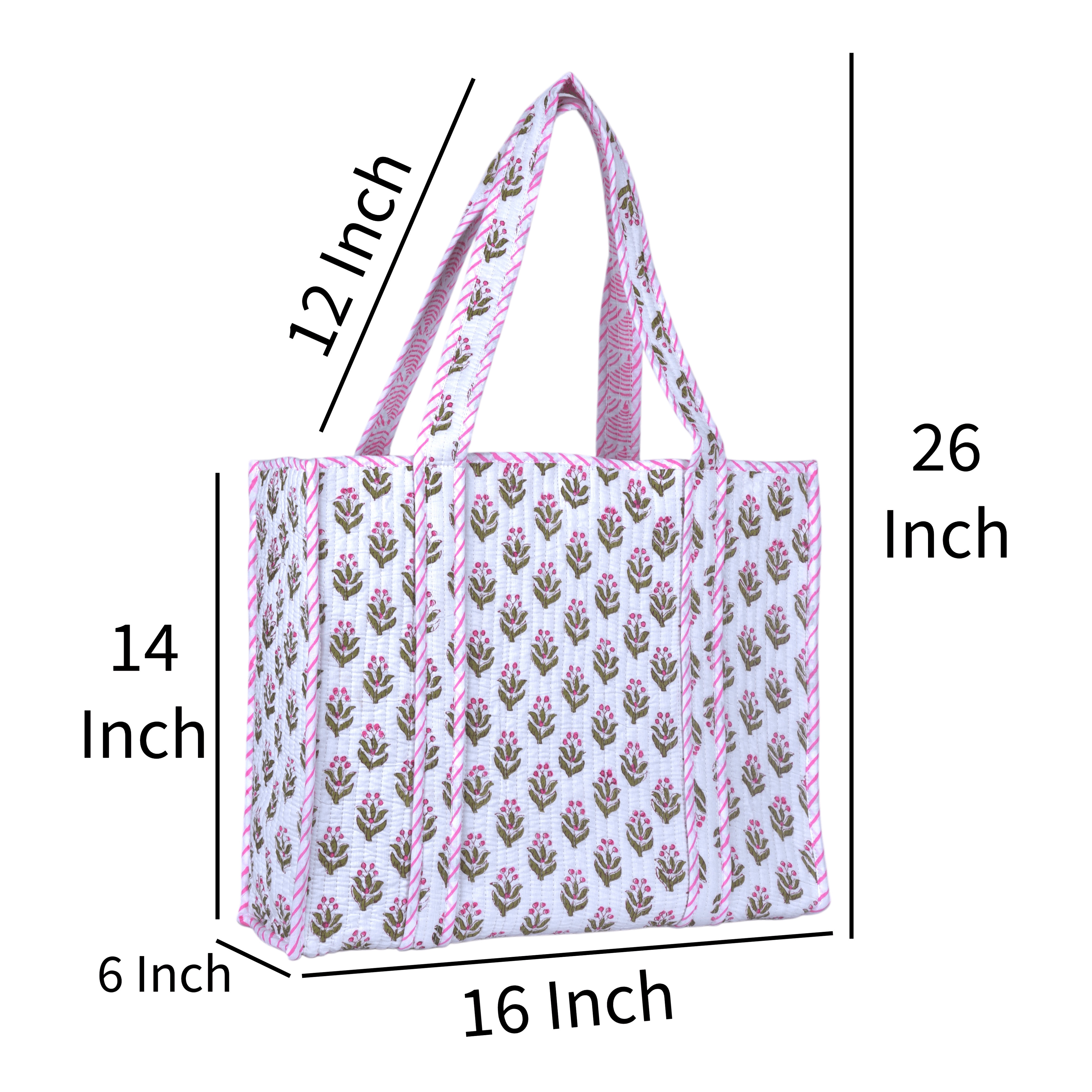 Handmade Tote Bag for Women, Grocery Shopping Bags Size ONE SIZE - 2 Thumbnail