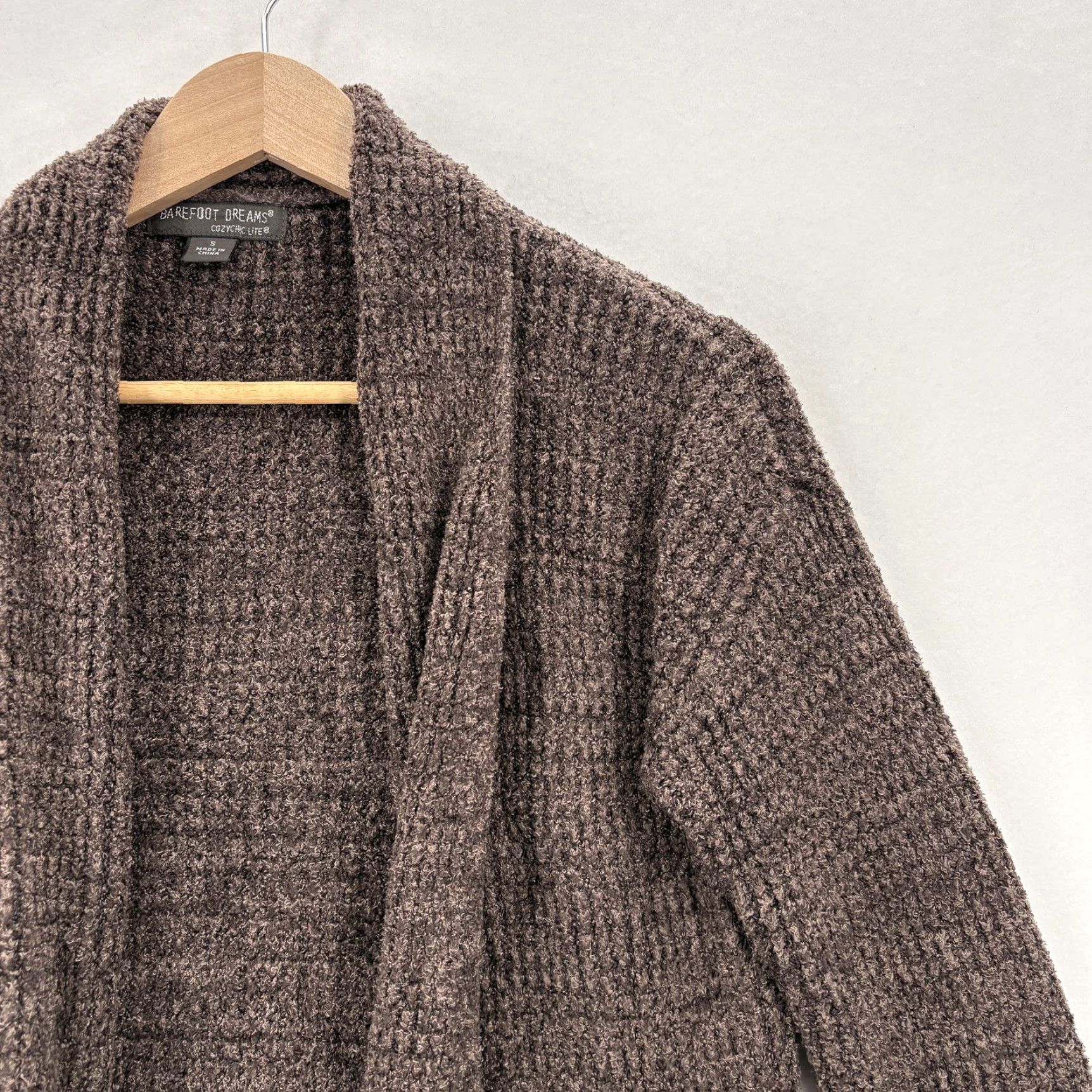 Vintage Barefoot Dreams Sweater Womens Small Brown Cozychic Lite Open Cardigan Pockets Size S / US 4 / IT 40 - 2 Thumbnail