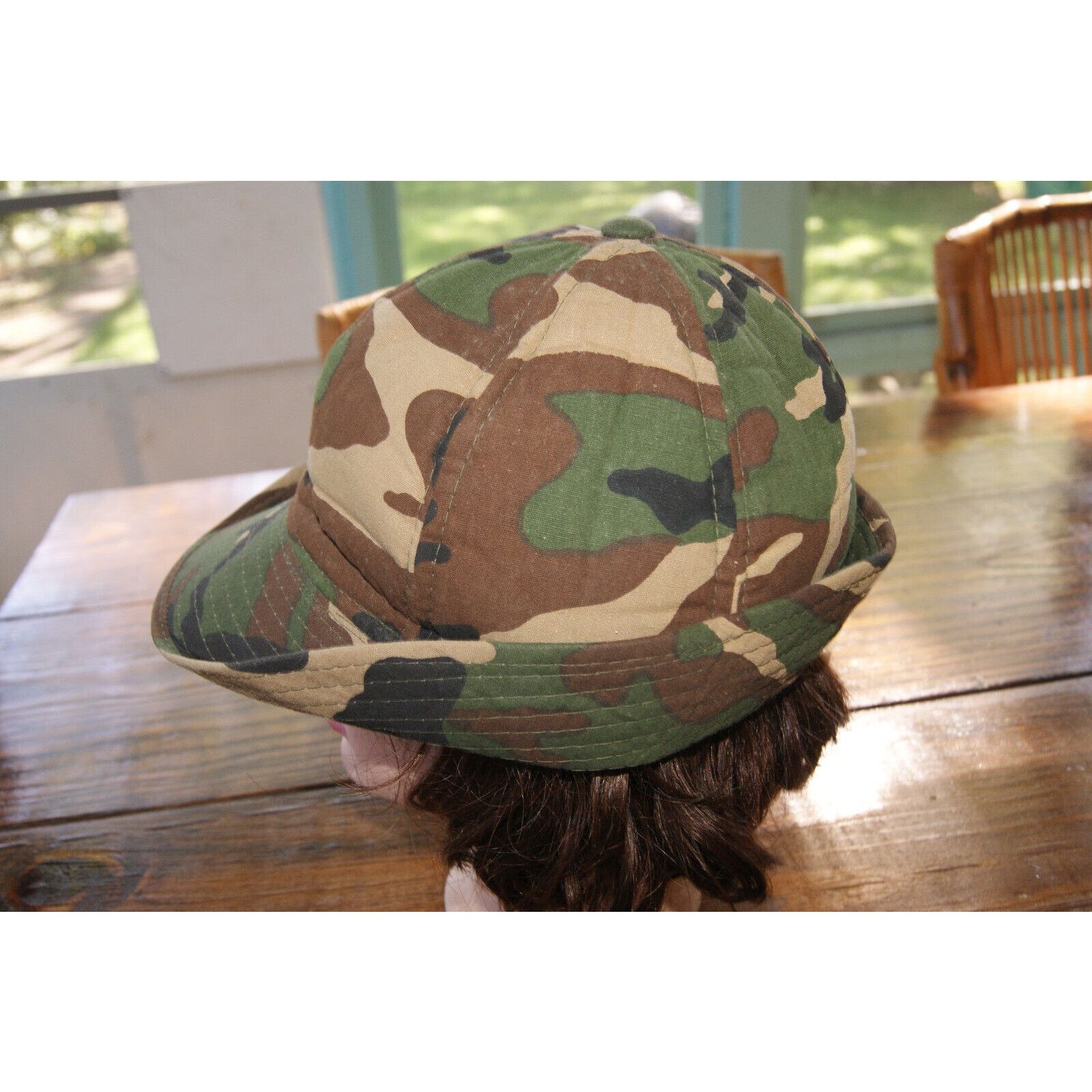 Other VTG Woodland Camouflage Bucket Hat Adult Cap Foam Ear Flap M Size ONE SIZE - 4 Thumbnail