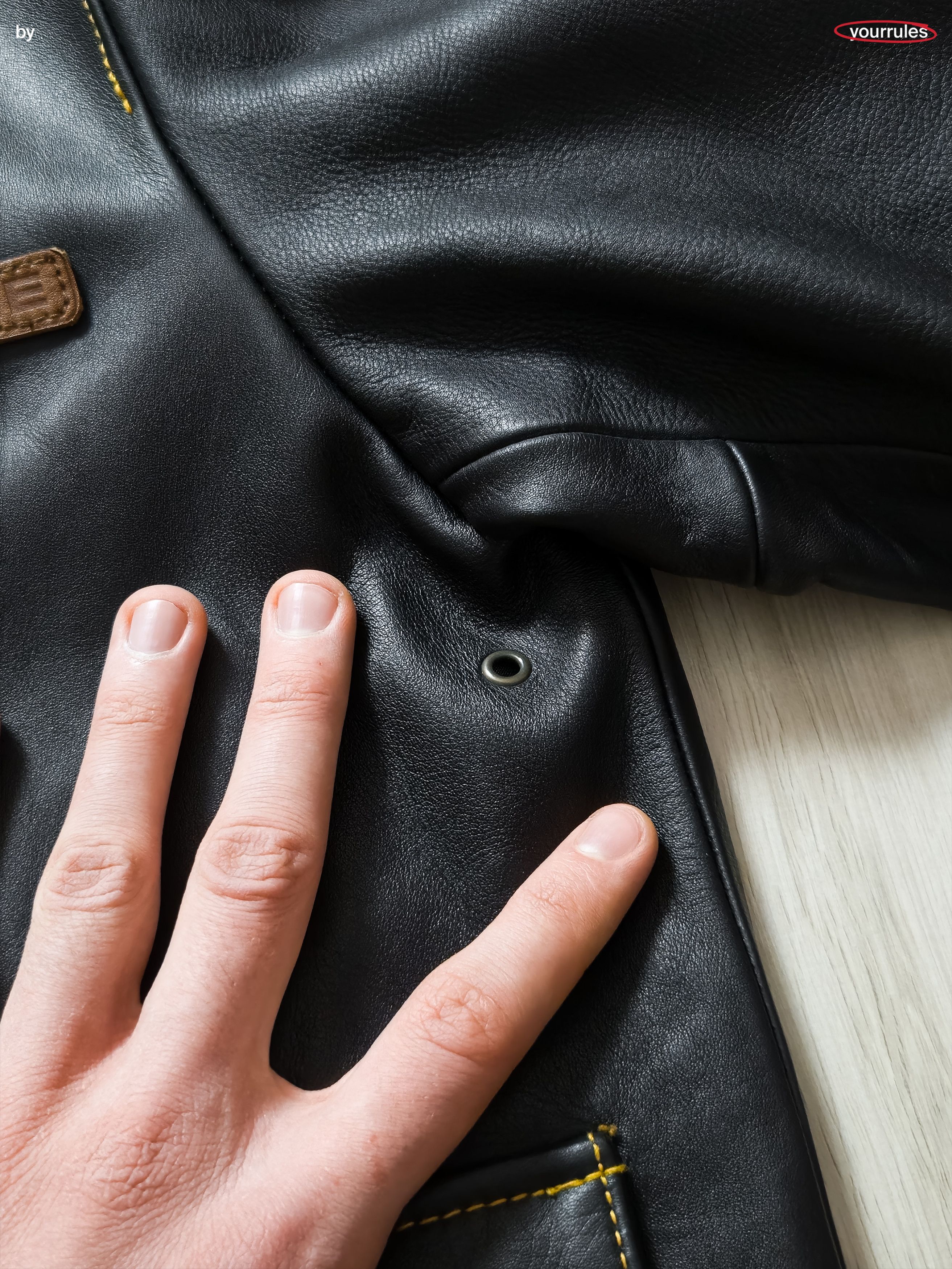 Number (N)ine NUMBER (N)INE A-2 Leather Archive Music Jacket (black) Size US M / EU 48-50 / 2 - 5 Thumbnail