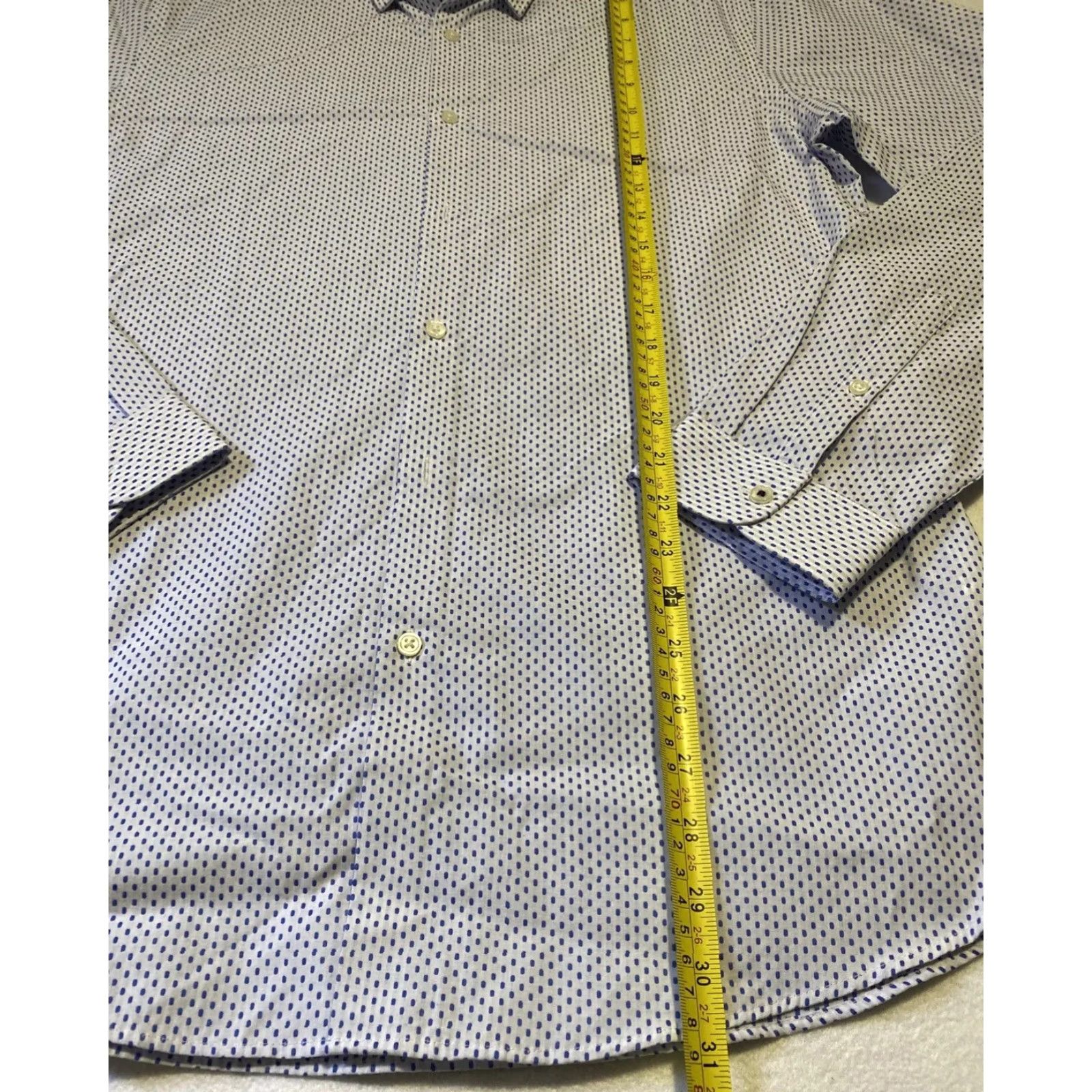 Zara Zara Man Button Shirt Men L White Blue Slim Fit Long Sleeve Button-Down Collar Dress Shirt Size US L / EU 52-54 / 3 - 7 Thumbnail