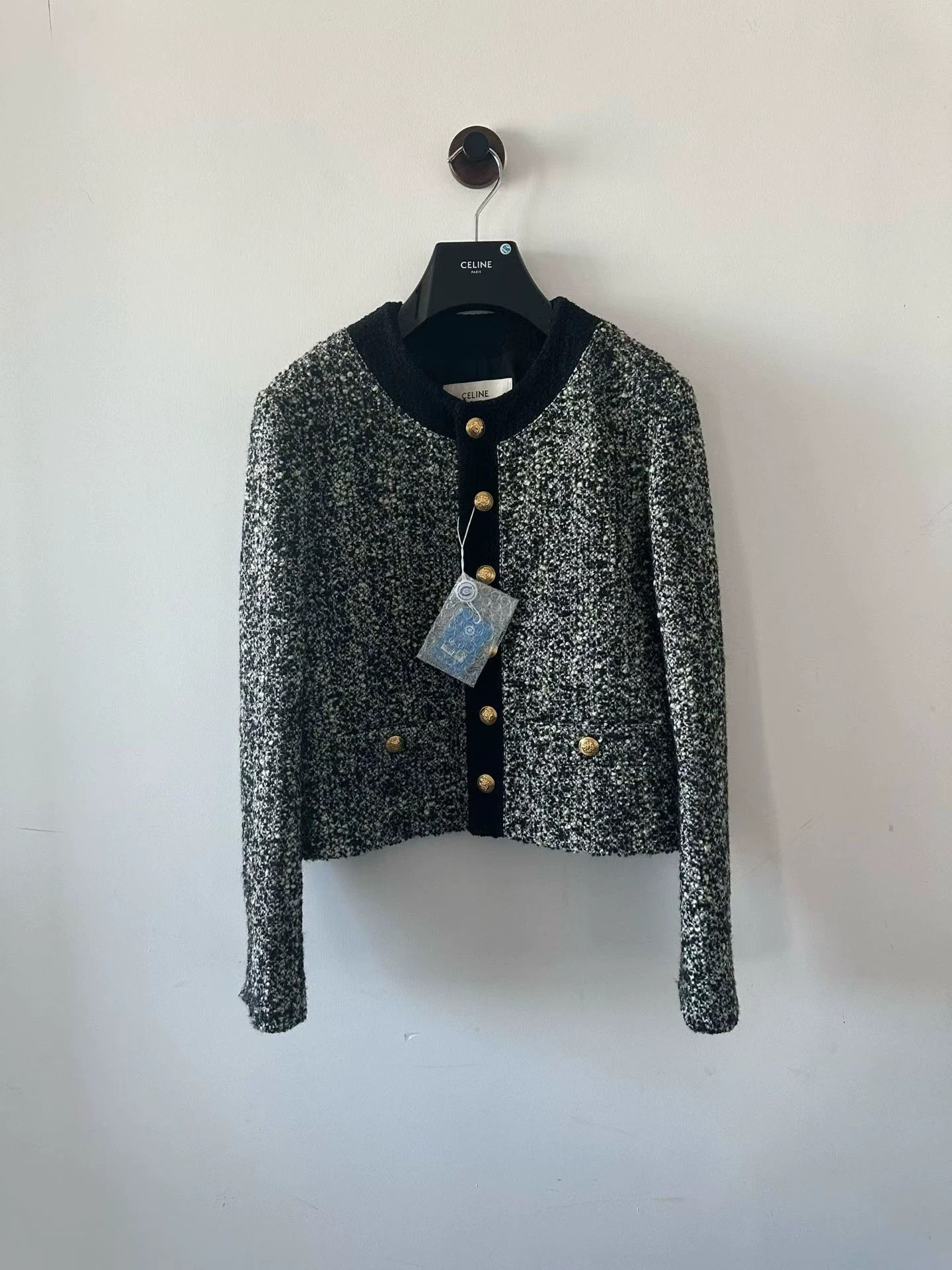 Celine Celine Women's Black & White Tweed Jacket Size XS / US 0-2 / IT 36-38 - 1 Thumbnail
