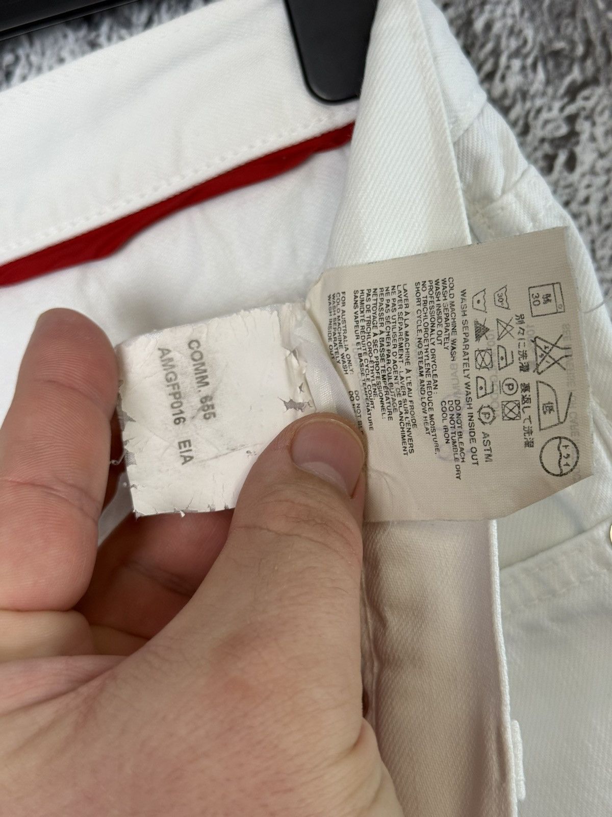 Prada Prada White Cropped Denim Pants Capri Trousers Logo Detail Size 31" - 19 Thumbnail