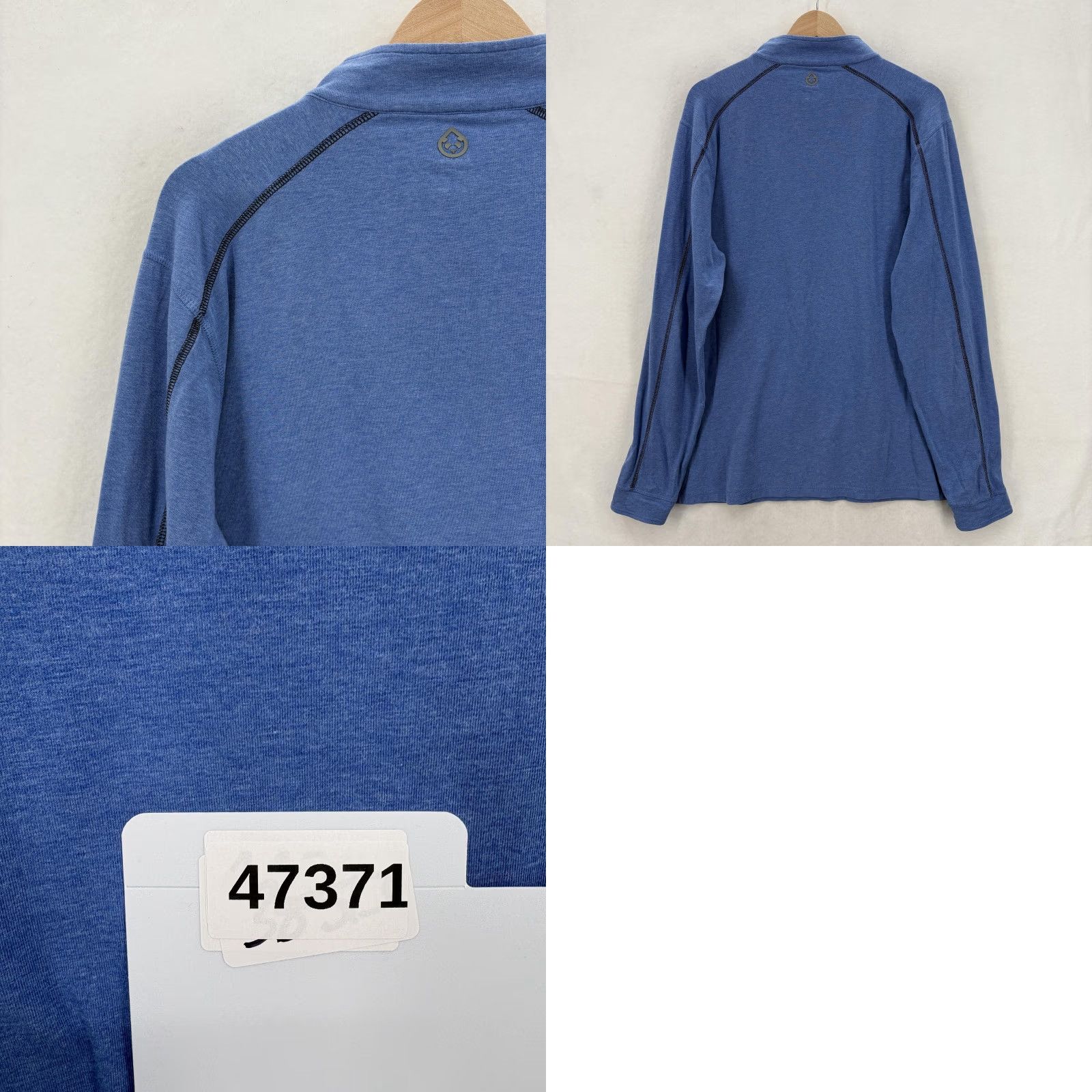 Vintage Tasc Performance Pullover Mens XL Blue Bamboo Quarter Zip Mock Neck Stretch Size US XL / EU 56 / 4 - 8 Thumbnail