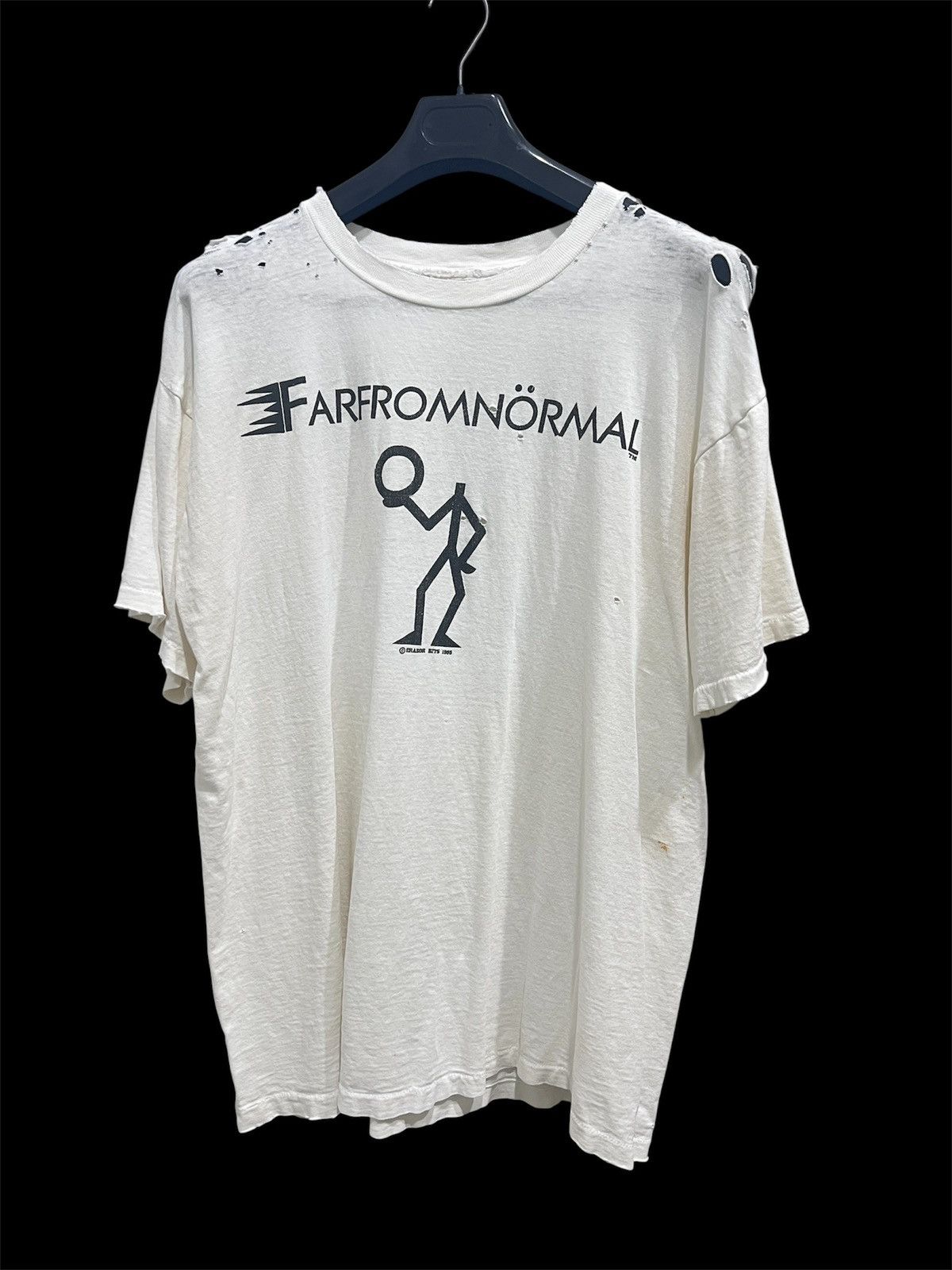 Vintage Vintage 90s FarFromNormal Distressed Thrashed Faded Graphic Size US XL / EU 56 / 4 - 1 Thumbnail