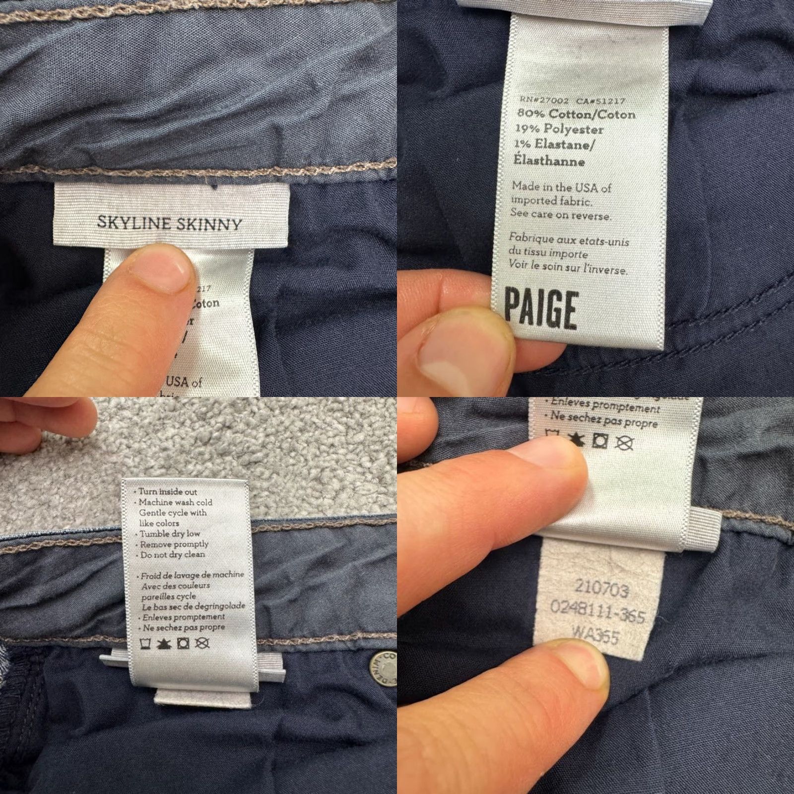 Paige Paige Skyline Jeans Womens 28 Denim Blue Mid Rise Skinny 5-Pocket Regular Inseam 30 inches City Streetwear Modern Casual Size 28" / US 6 / IT 42 - 8 Thumbnail