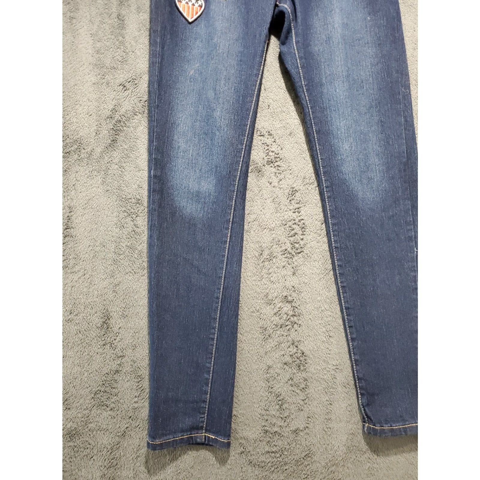 Etro L'Square Jeans Sz 11 Skinny Womens Personalized Patches Stretch Grunge Retro Size 32" / US 10 / IT 46 - 3 Thumbnail
