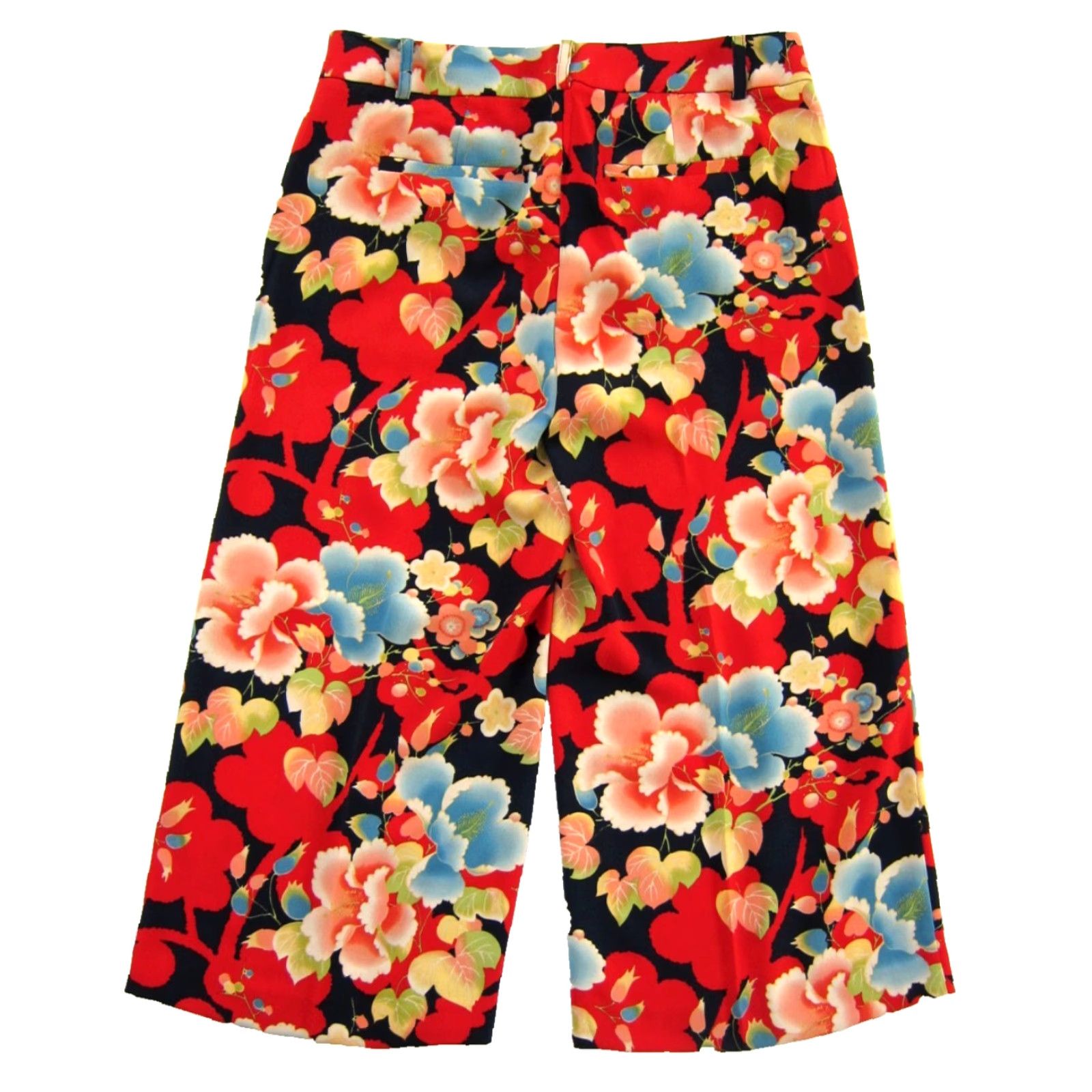 Ann Taylor NWT Ann Taylor LOFT Red Floral Pocket High Rise Wide Leg Capri Pant 6P Blue Red Floral Pant Capri LOFT NWT Ann Taylor Size 28" / US 6 / IT 42 - 2 Thumbnail