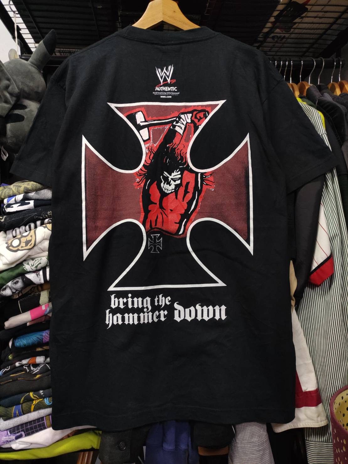 WWE Vtg 00's Triple H " Bring The Hammer Down " T-shirt Size US L / EU 52-54 / 3 - 10 Thumbnail