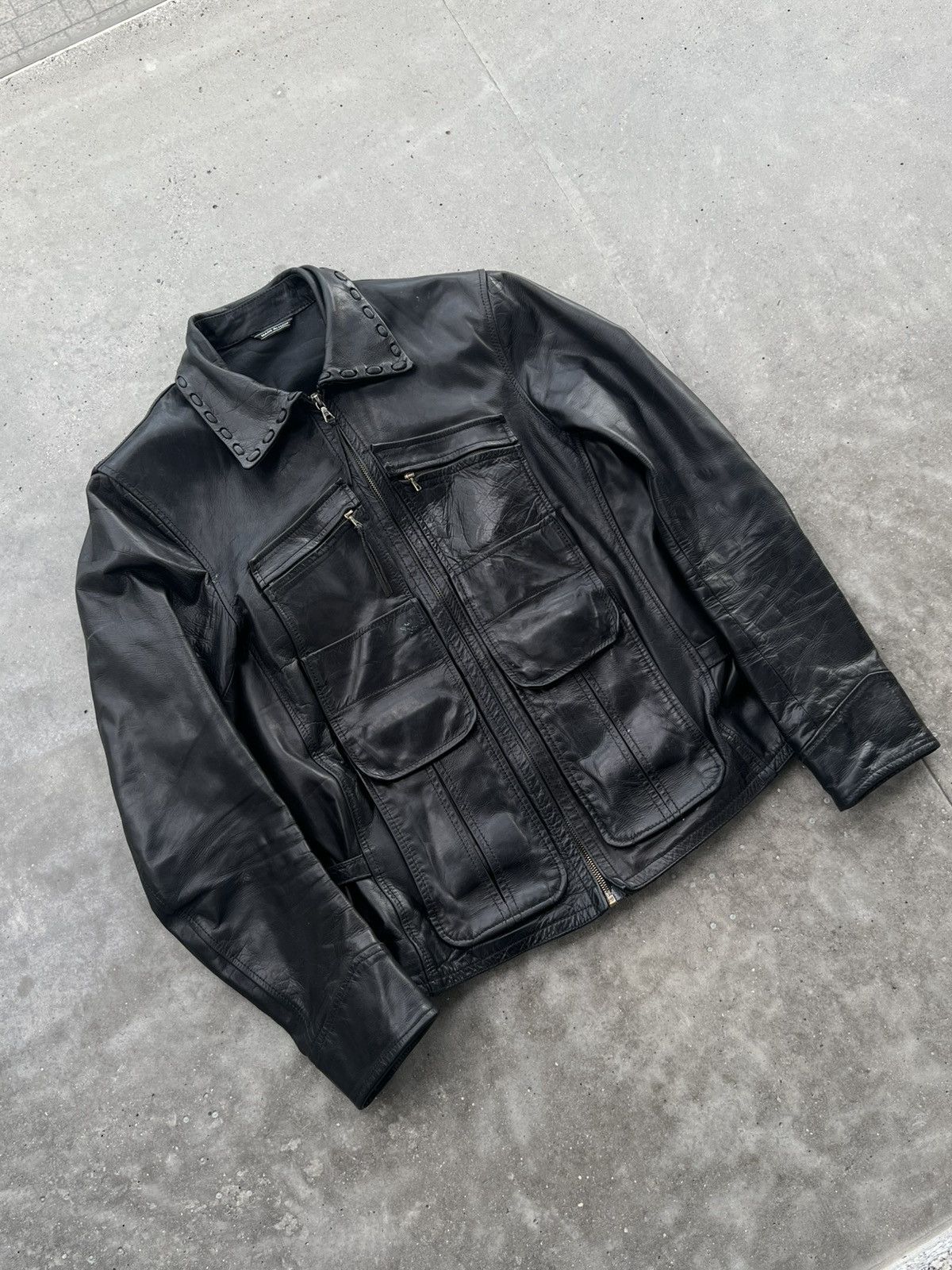 Acne Studios × Genuine Leather × Vintage FW11 Acne Studios Leather Biker Jacket Rare Hype Streetwear Size US M / EU 48-50 / 2 - 1 Thumbnail