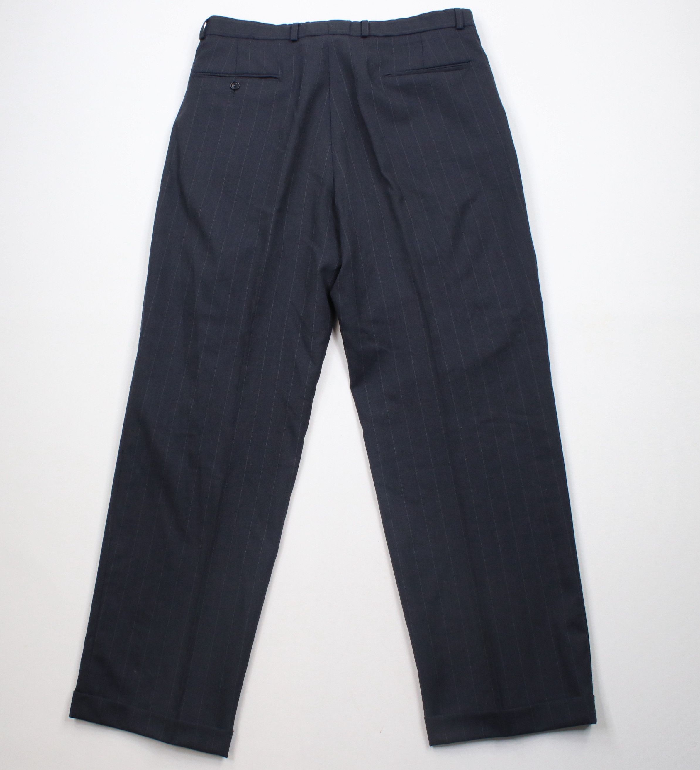 Vintage Vintage 90s Streetwear Wool Pinstriped Wide Leg Chino Pants Size US 34 / EU 50 - 8 Thumbnail
