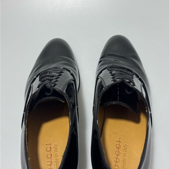 Gucci Gucci Worsh GG Patent leather Lace-Up Shoes Black Men’s Size Size US 8 / EU 41 - 7 Thumbnail