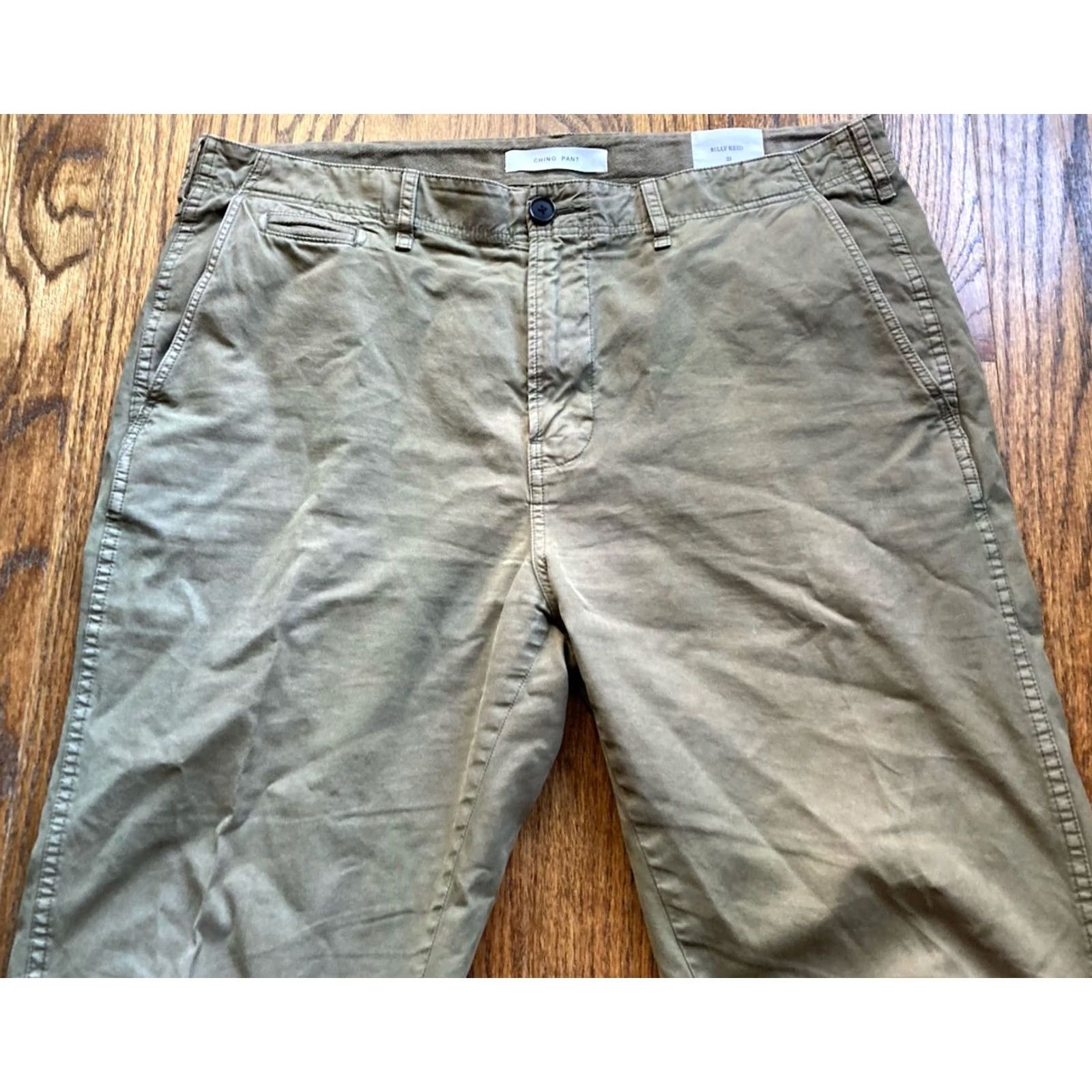Billy Reid Billy Reid Pants Mens 33 Chino Olive Green Twill Cotton Military Made In Peru Size US 33 - 2 Thumbnail