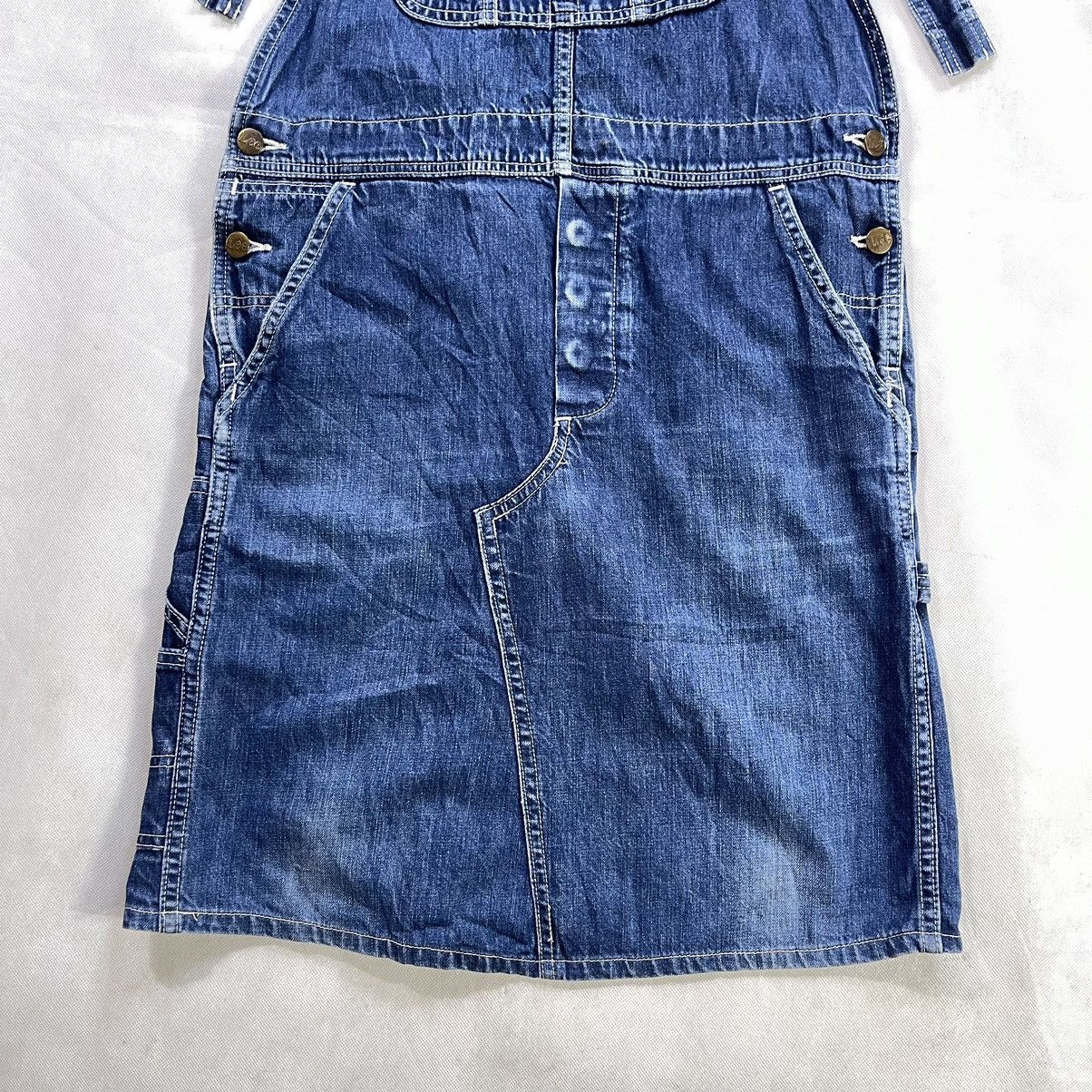 Lee × Vintage Rare! Vintage Lee Union Made Denim Patina Overall Skirt Size M / US 6-8 / IT 42-44 - 3 Thumbnail