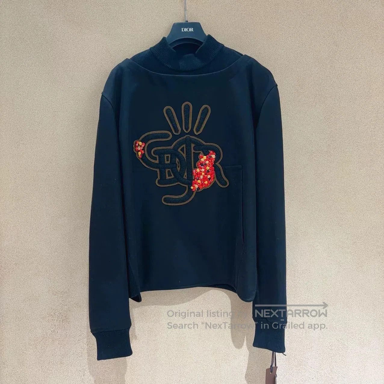 Dior dior x travis scott black embroidered sweatshirt. Size US L / EU 52-54 / 3 - 1 Thumbnail