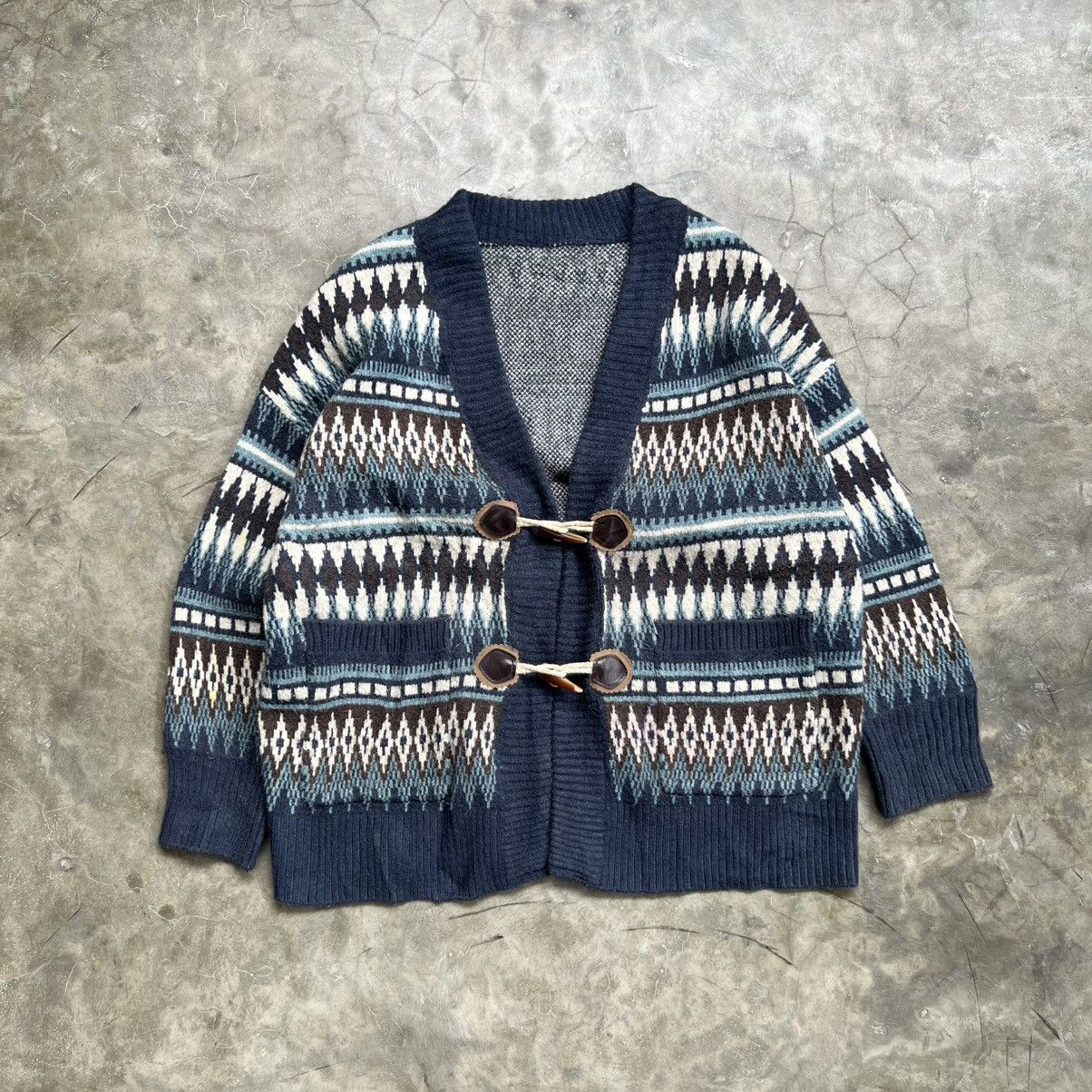 Coogi Vintage Yimododo Coogi Style Patterned Toggle Cardigan Size US L / EU 52-54 / 3 - 1 Thumbnail