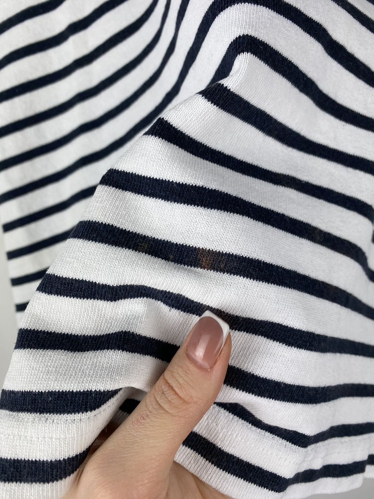 Japanese Brand × Sacai Sacai ladies striped back zip chest pocket t shirt size 3 Size L / US 10 / IT 46 - 8 Thumbnail