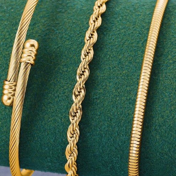 Other Women 3Pcs/Set Stainless Steel Bracelet Size ONE SIZE - 2 Thumbnail