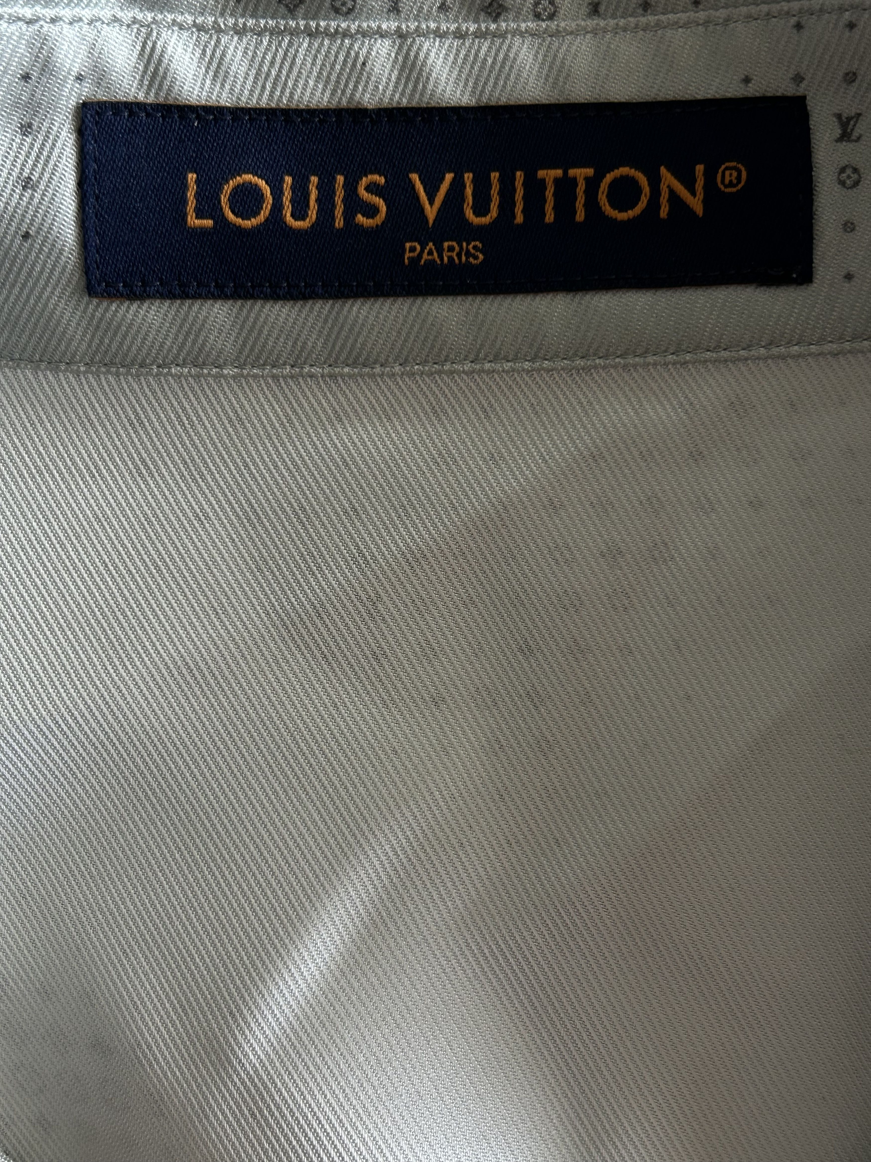 Louis Vuitton Louis Vuitton Grey LV Pixel Monogram Silk Button Up Shirt Size US XXL / EU 58 / 5 - 3 Thumbnail