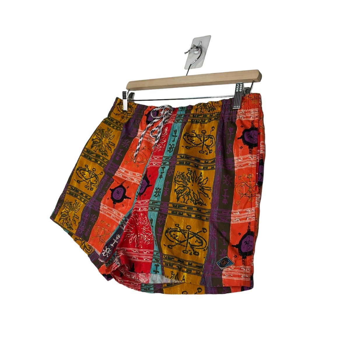 Japanese Brand 🔥VINTAGE SHORT PANTS OP RARE MIX COLOUR DESIGN Size US 30 / EU 46 - 2 Thumbnail