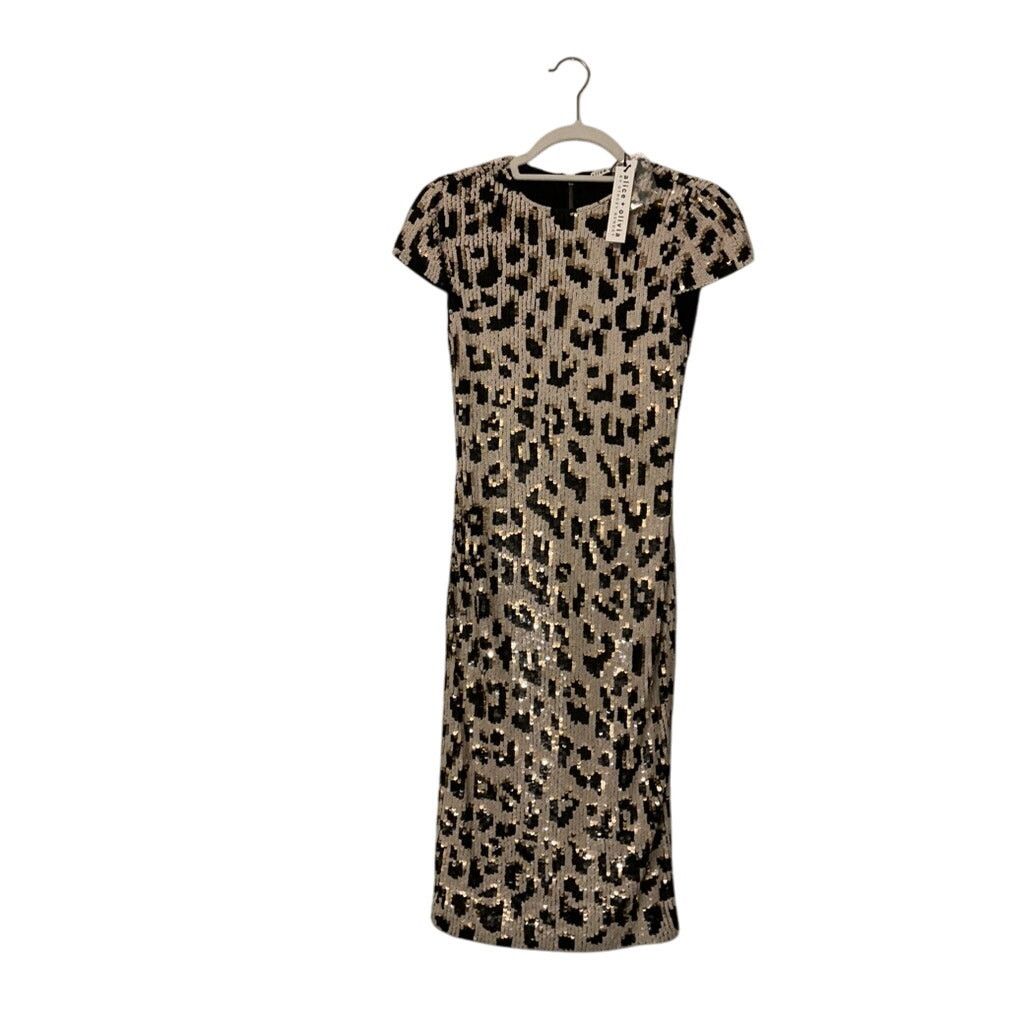 Alice + Olivia ALICE + OLIVIA NAT LEOPARD PRINT BODYCON SEQUIN DRESS 0 Size XS / US 0-2 / IT 36-38 - 5 Thumbnail