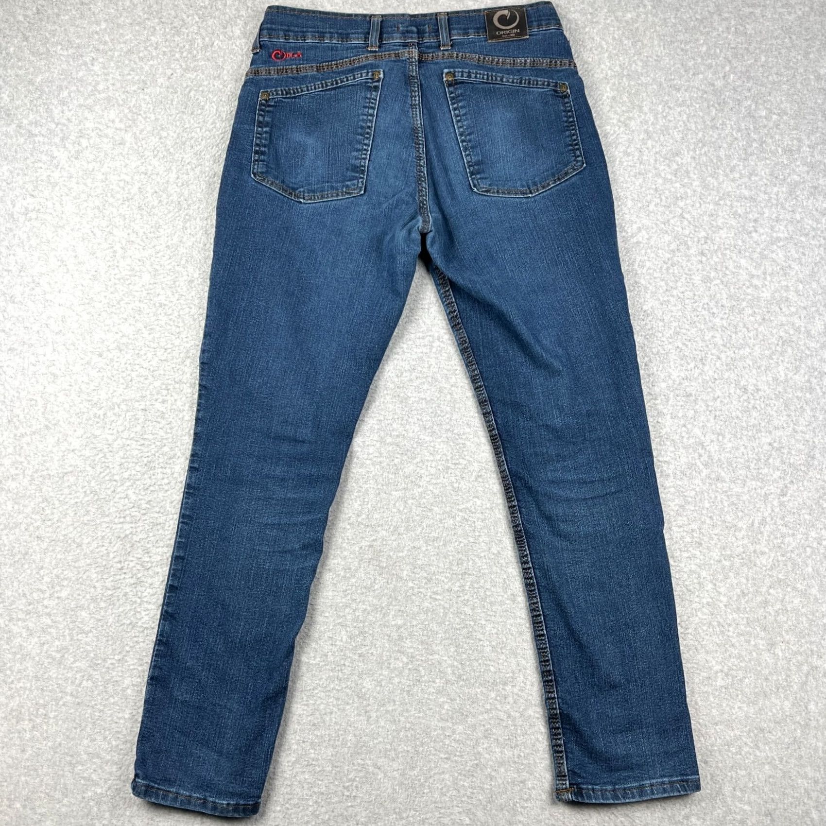 Vintage Origin Delta 68 Fighter Fit Jeans Mens 30x30 Blue Denim USA Made Stretch Pants Size US 30 / EU 46 - 2 Thumbnail