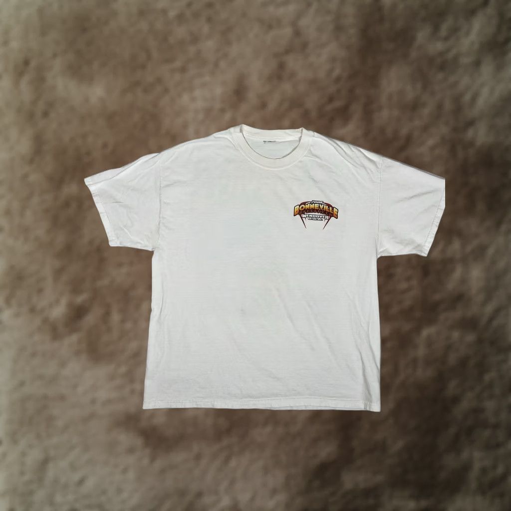 Gildan VINTAGE Wendover USA Racing Bonneville Speedweek T-Shirt XL White Gildan Men Short Sleeve Crew Neck 2009 Y2K Cars 90s Classic Size US XL / EU 56 / 4 - 1 Thumbnail