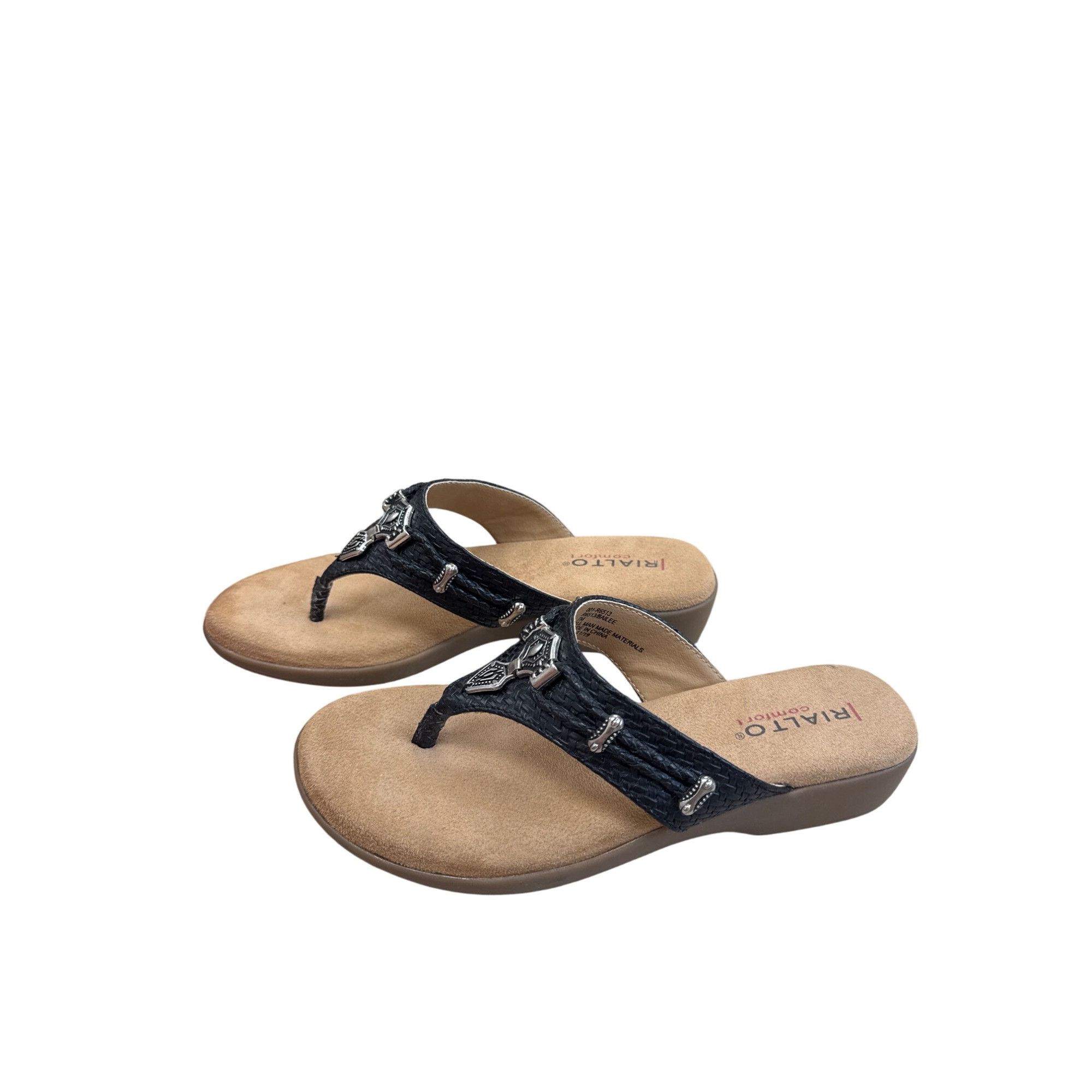 Other Rialto Womens Black Bejeweled Slip-On Sandals Size 7M SKU 82 Size US 7 / IT 37 - 3 Thumbnail