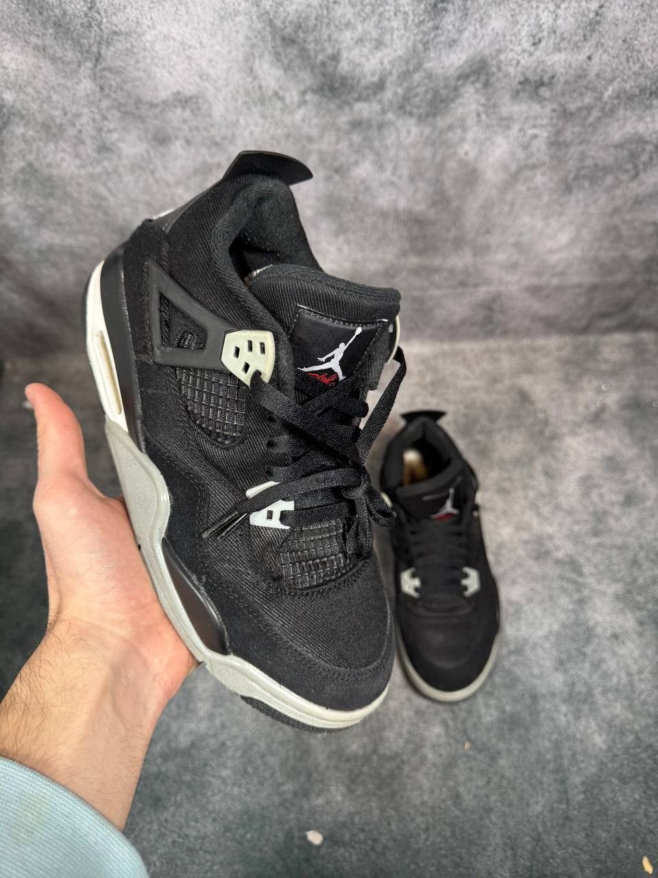 Jordan Brand Size 7Y | Jordan 4 Black Canvas No Box | Pre-Owned Size US 7 / EU 40 - 1 Thumbnail